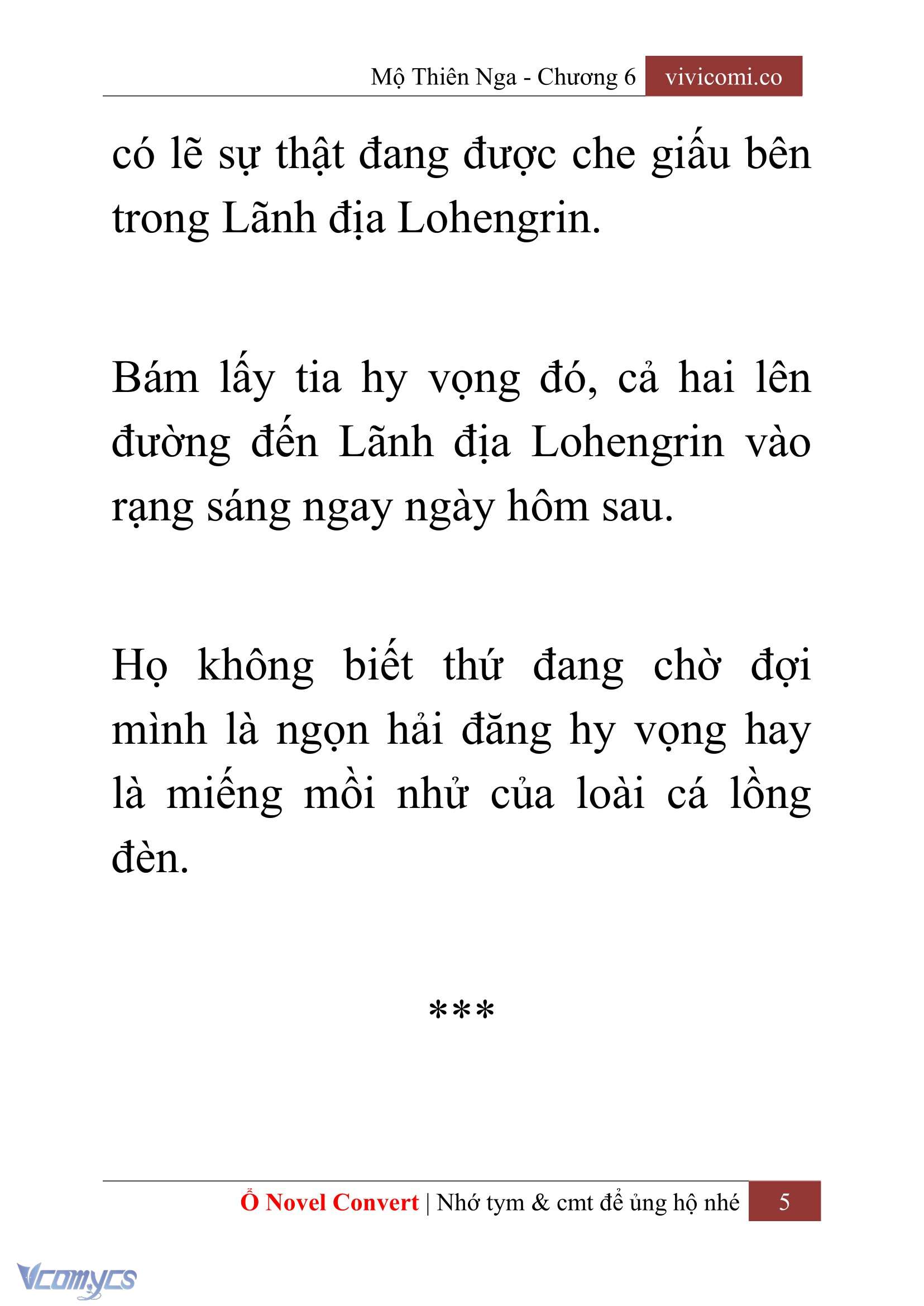 [Novel] Mộ Thiên Nga Chap 6 - Trang 2