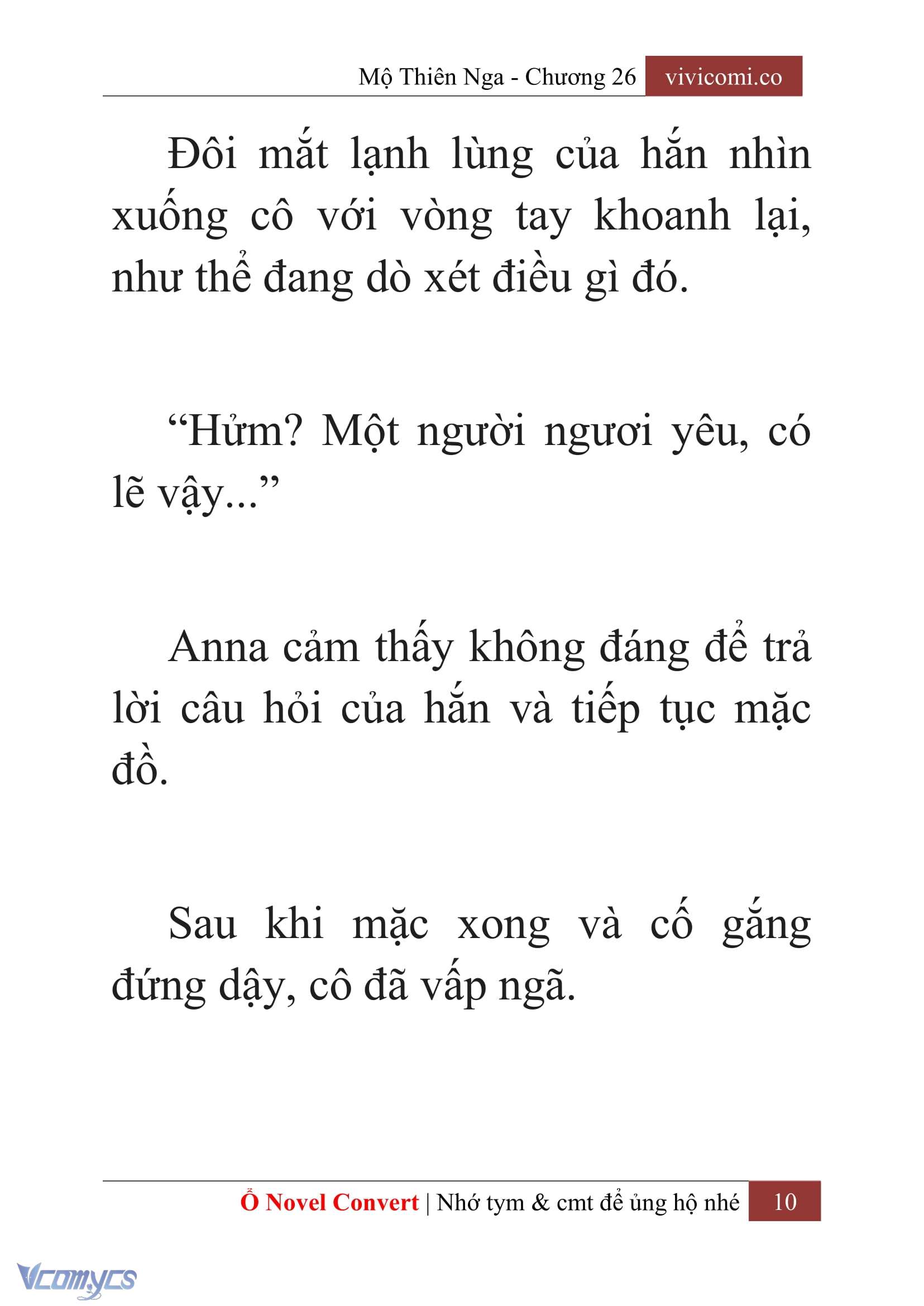 [Novel] Mộ Thiên Nga Chap 26 - Trang 2