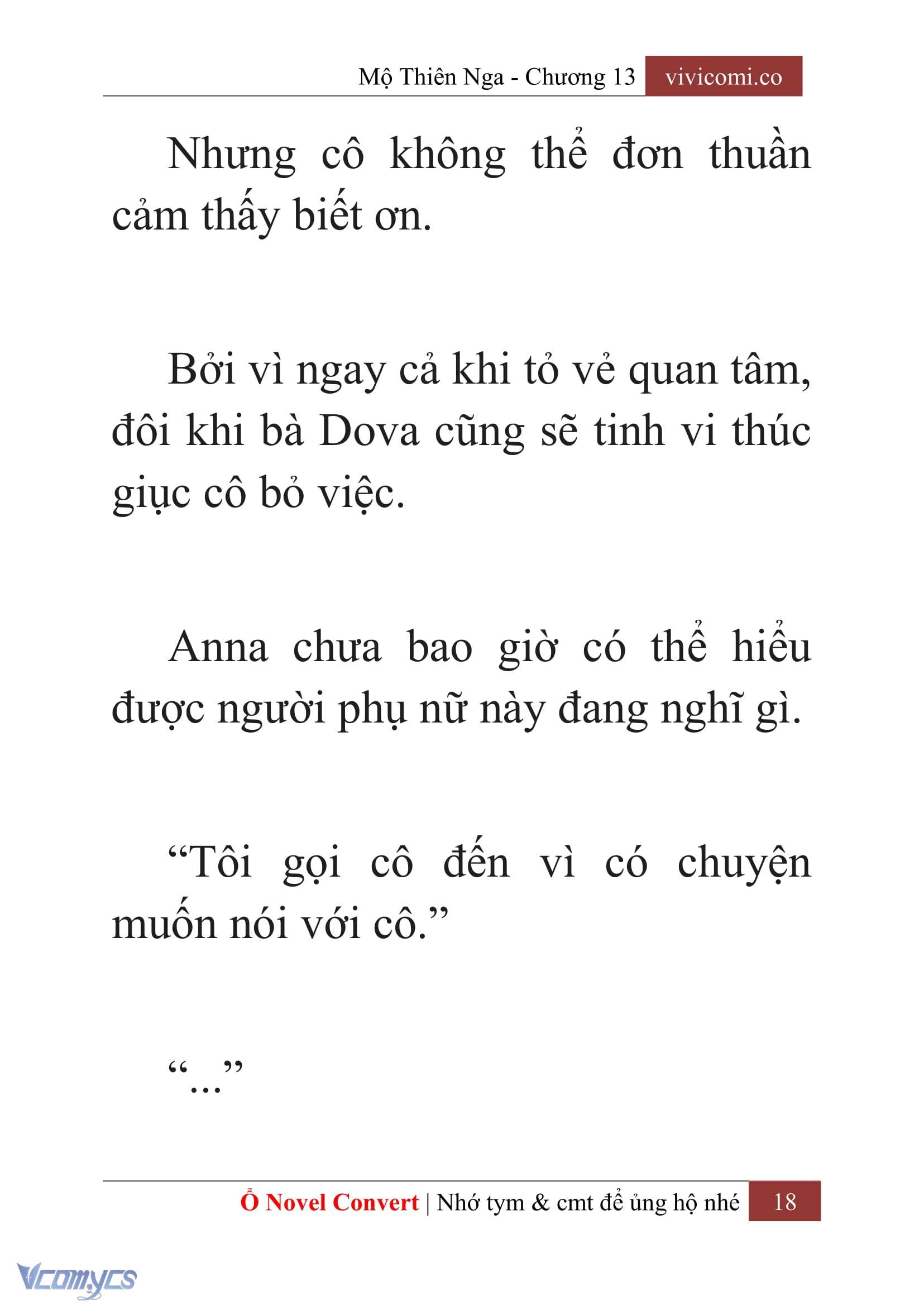 [Novel] Mộ Thiên Nga Chap 13 - Next Chap 14