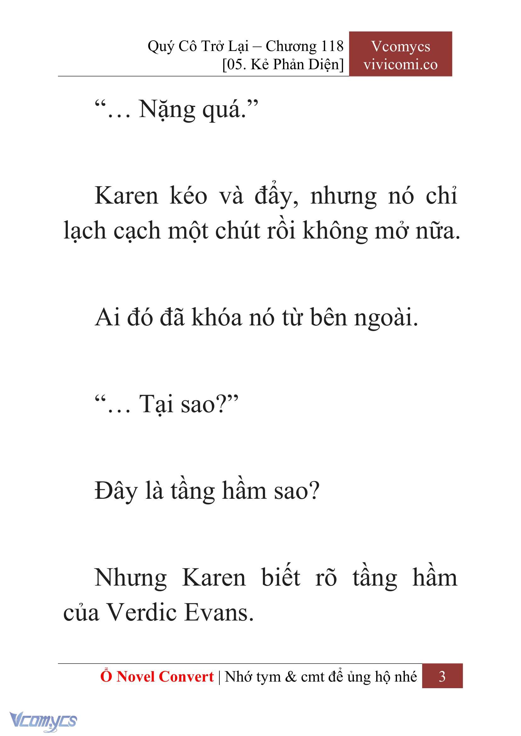 [Novel] Quý Cô Trở Lại Chap 118 - Trang 2