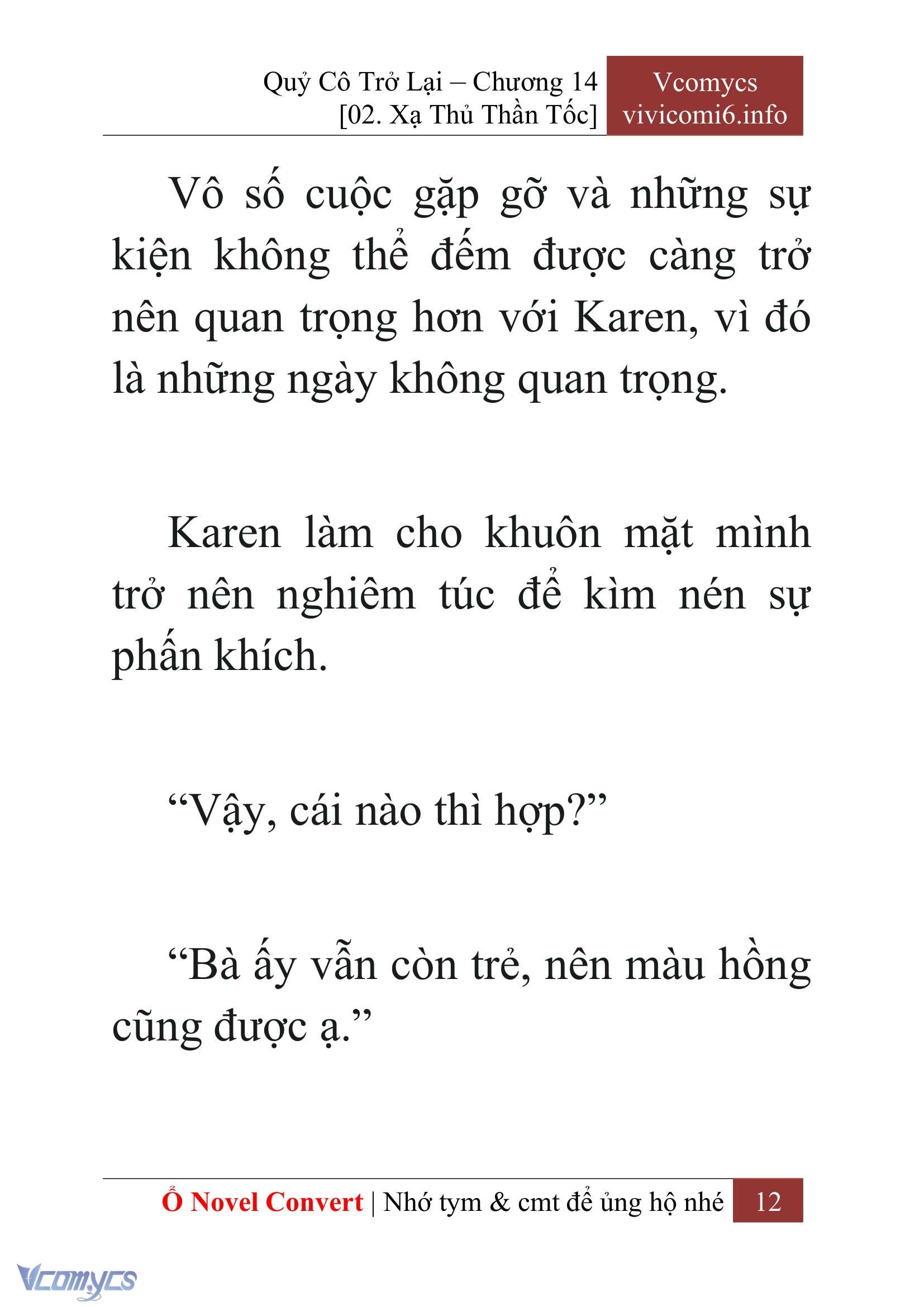 [Novel] Quý Cô Trở Lại Chap 14 - Trang 2
