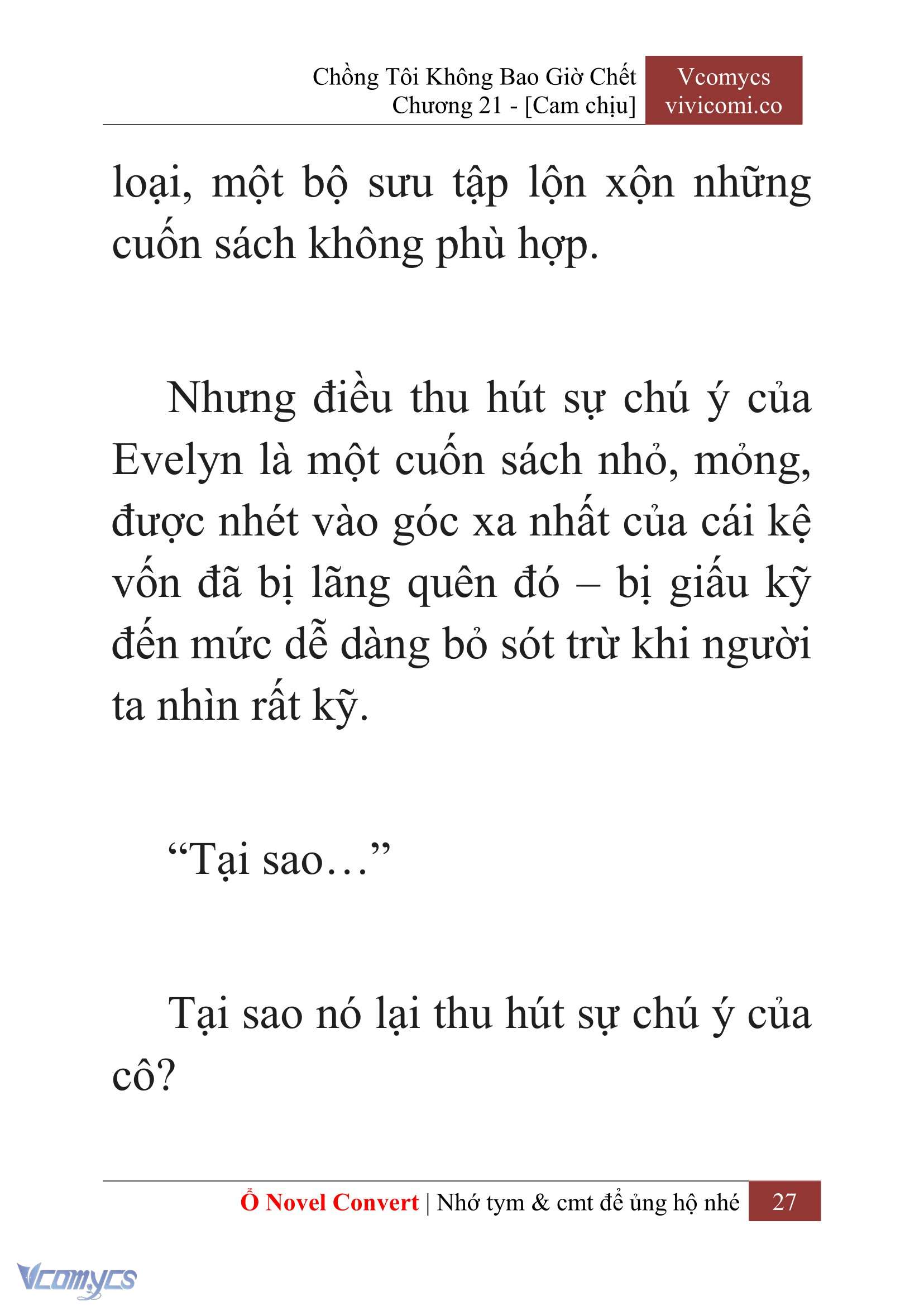 [Novel] Chồng Tôi Không Bao Giờ Chết Chap 21 - Trang 2