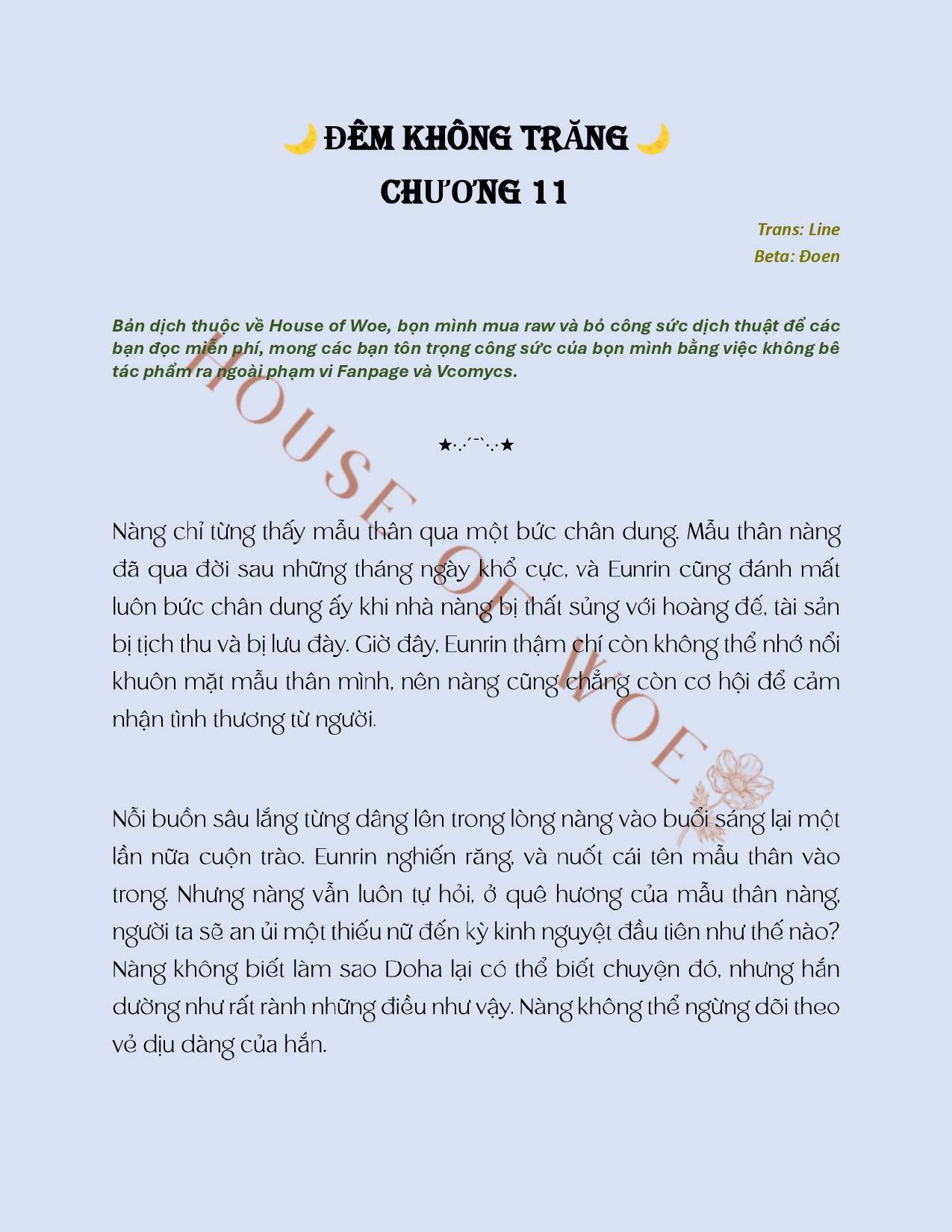 [NOVEL] ĐÊM KHÔNG TRĂNG Chap 11 - Trang 2
