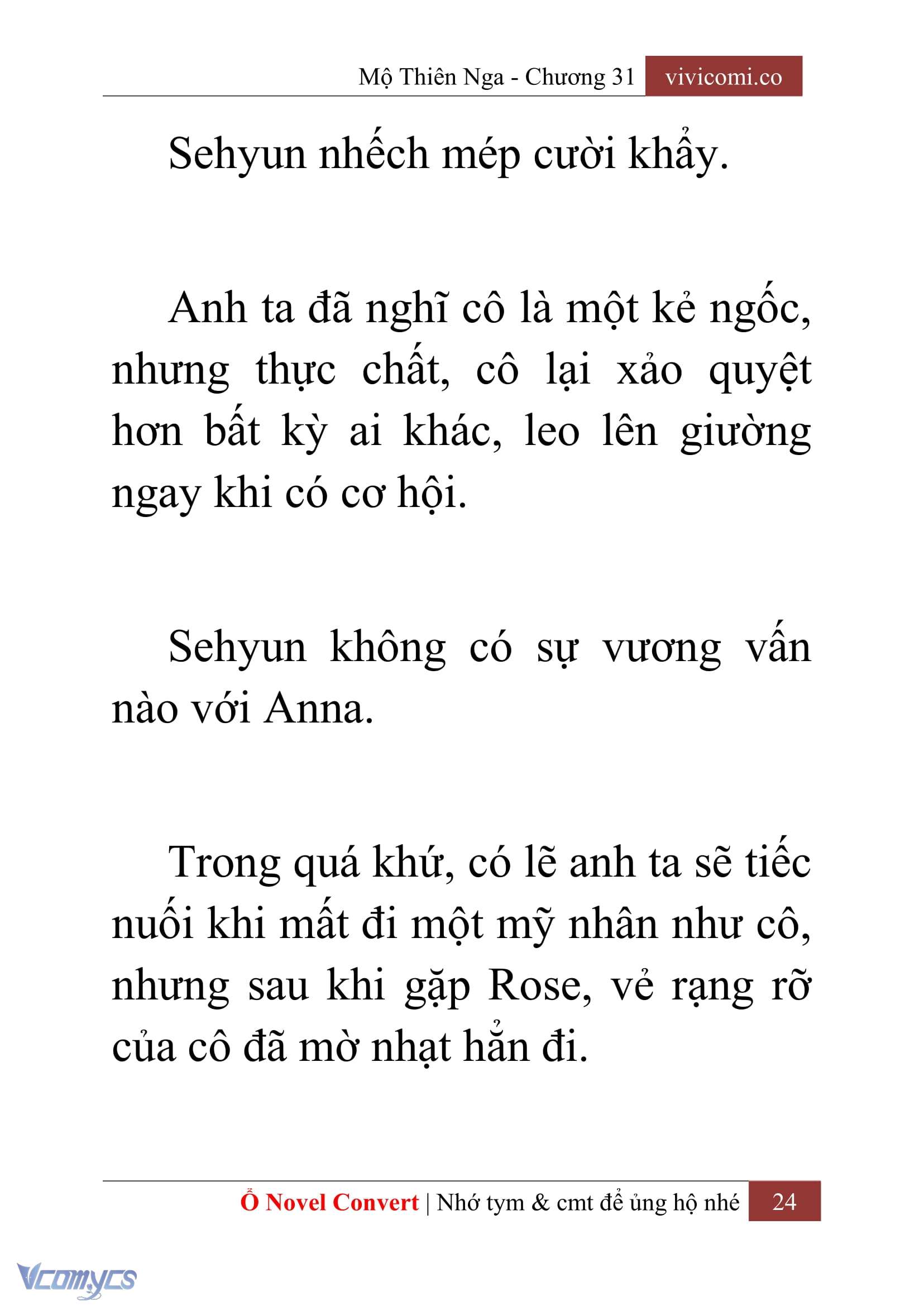 [Novel] Mộ Thiên Nga Chap 31 - Trang 2