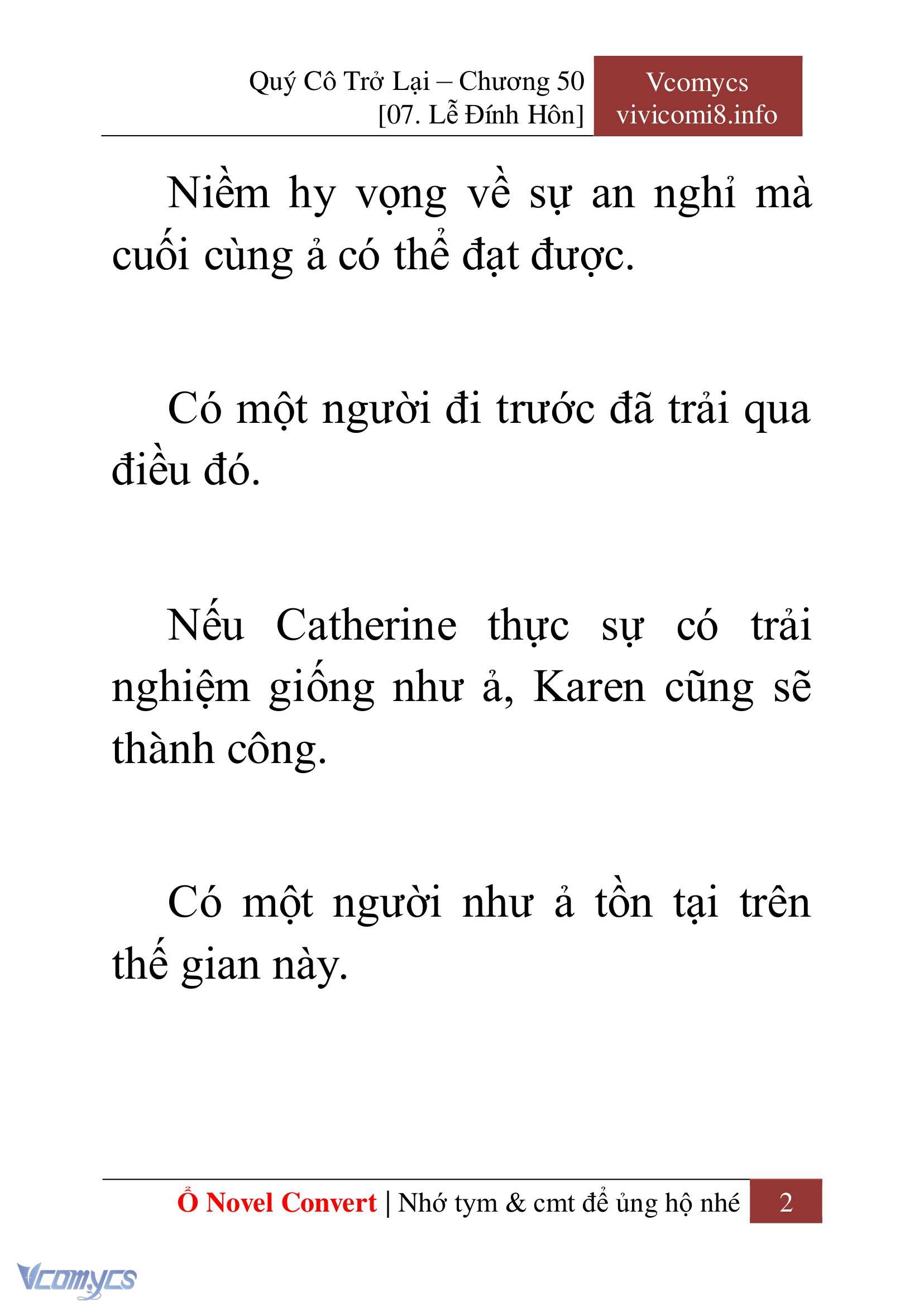 [Novel] Quý Cô Trở Lại Chap 50 - Trang 2