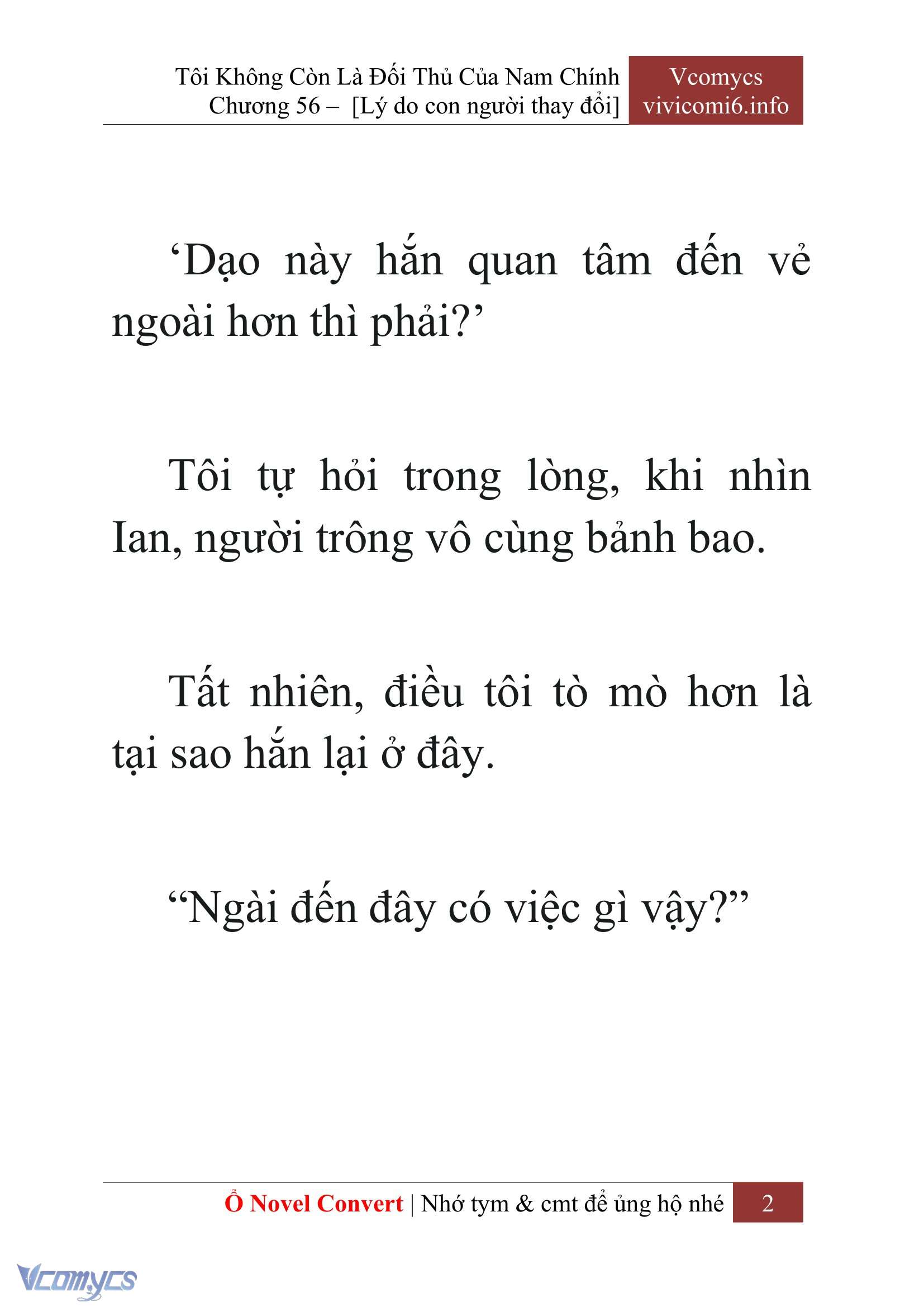 [Novel] Tôi Không Còn Là Đối Thủ Của Nam Chính Chap 56 - Trang 2