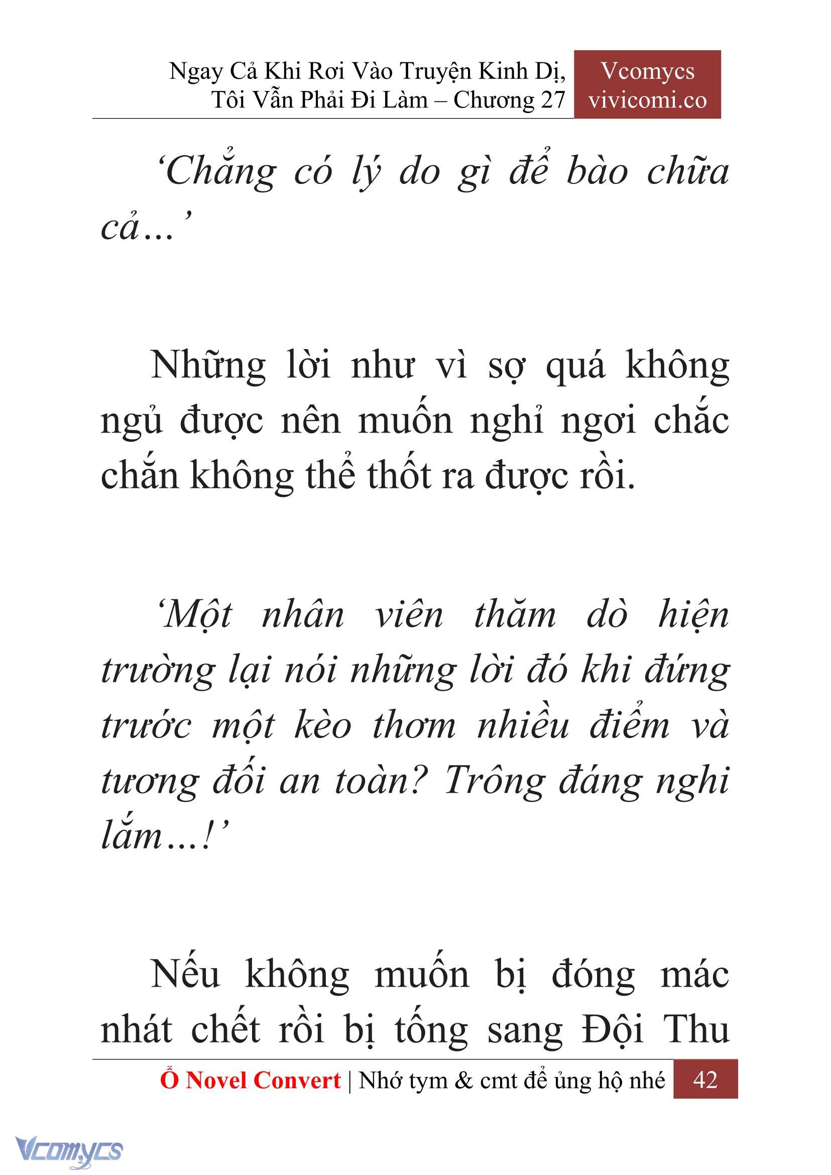 [Novel] Ngay Cả Khi Rơi Vào Truyện Kinh Dị, Tôi Vẫn Phải Đi Làm Chap 27 - Trang 2