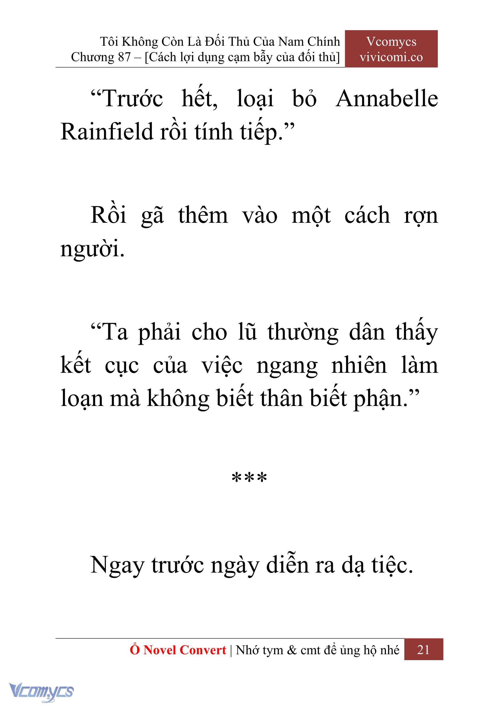 [Novel] Tôi Không Còn Là Đối Thủ Của Nam Chính Chap 87 - Trang 2