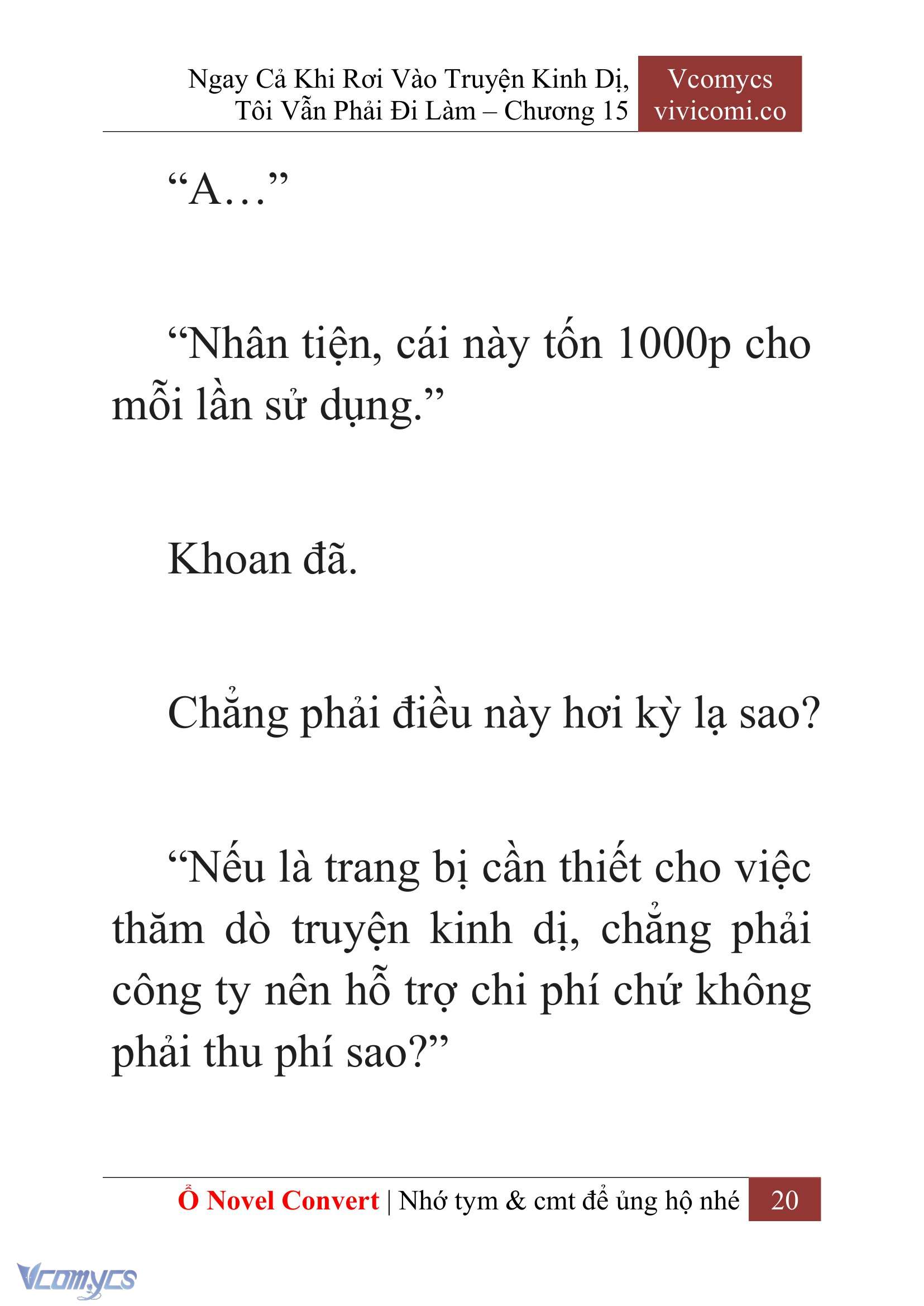 [Novel] Ngay Cả Khi Rơi Vào Truyện Kinh Dị, Tôi Vẫn Phải Đi Làm Chap 15 - Trang 2