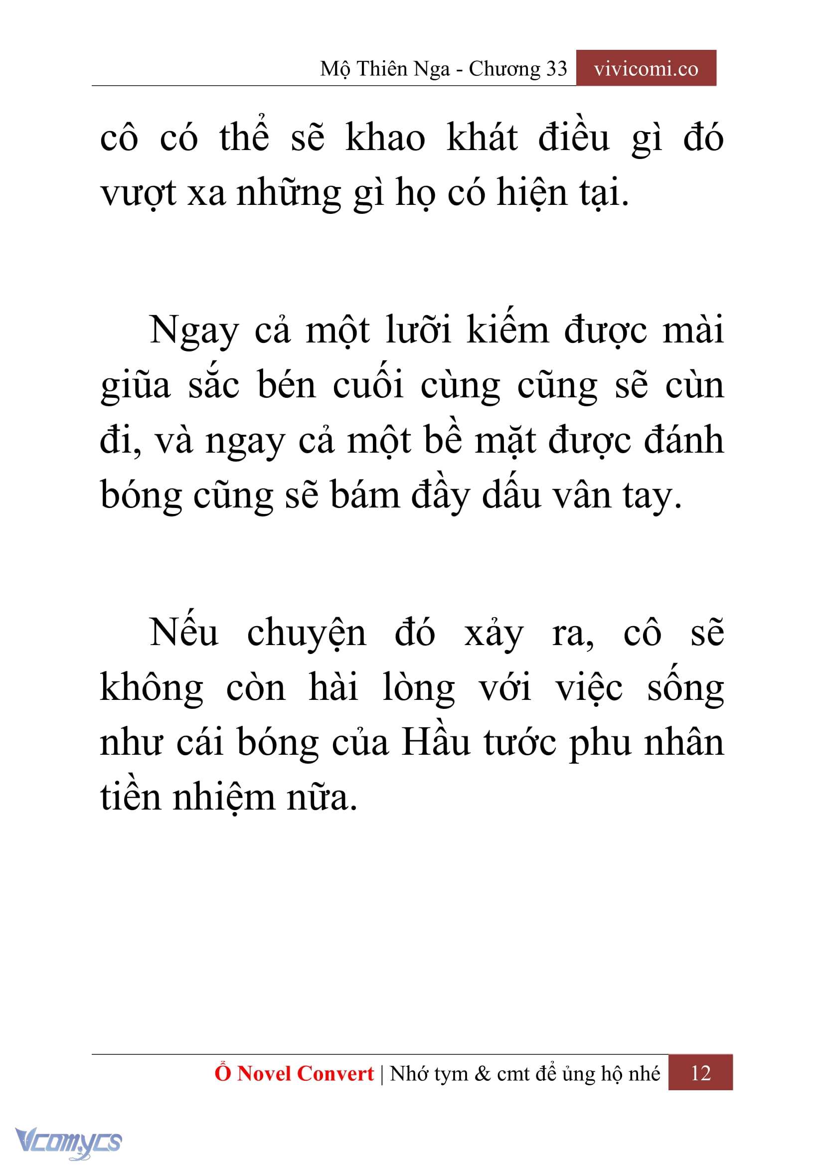 [Novel] Mộ Thiên Nga Chap 33 - Trang 2