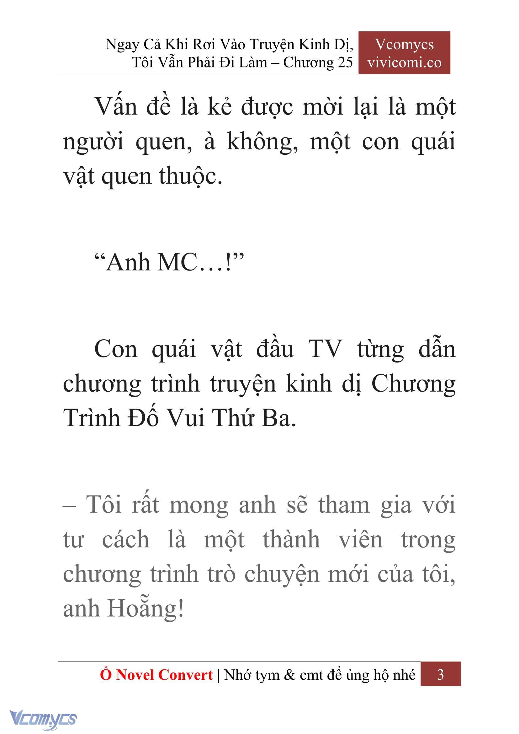 [Novel] Ngay Cả Khi Rơi Vào Truyện Kinh Dị, Tôi Vẫn Phải Đi Làm Chap 25 - Trang 2