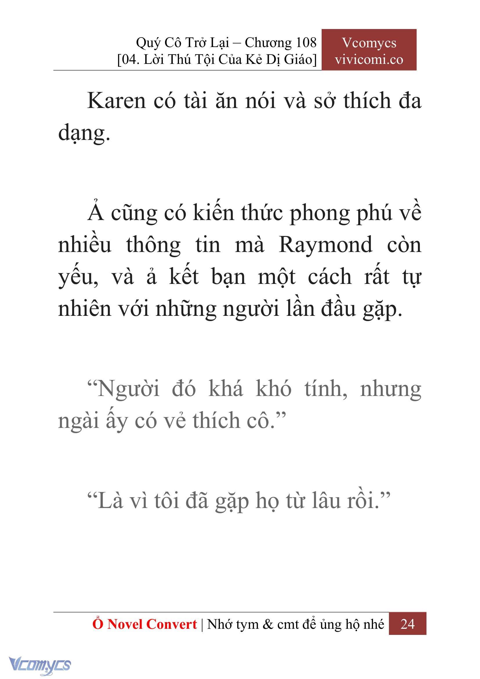 [Novel] Quý Cô Trở Lại Chap 108 - Trang 2