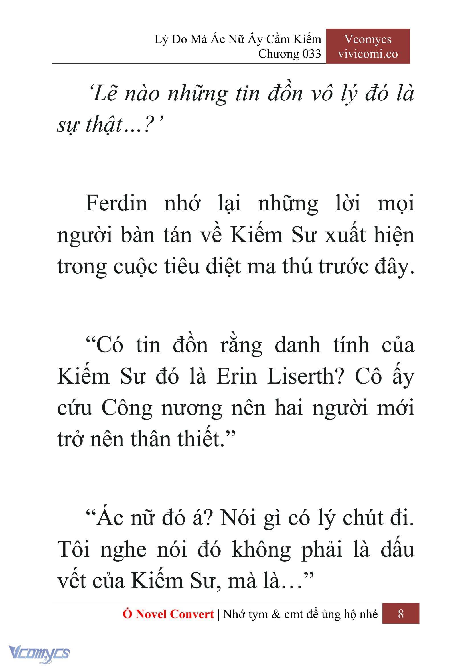 [Novel] Lý Do Mà Ác Nữ Ấy Cầm Kiếm Chap 33 - Trang 2