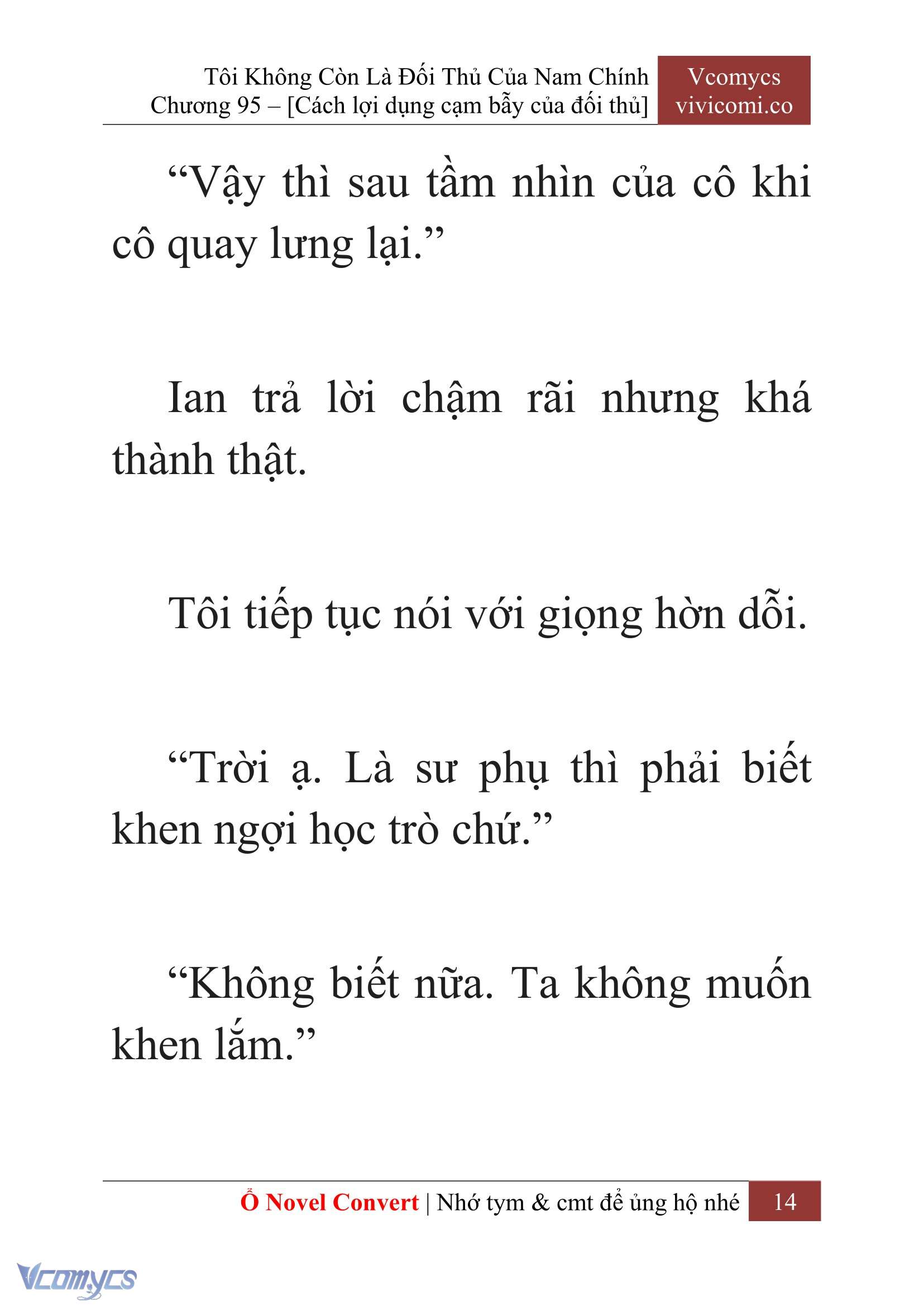 [Novel] Tôi Không Còn Là Đối Thủ Của Nam Chính Chap 95 - Trang 2