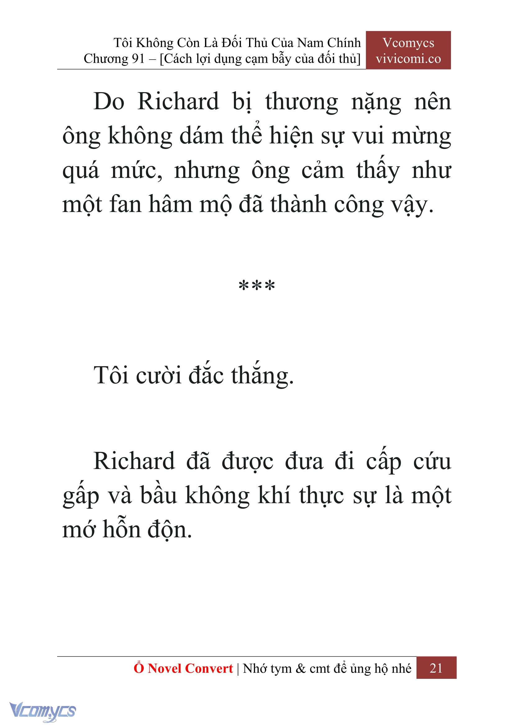 [Novel] Tôi Không Còn Là Đối Thủ Của Nam Chính Chap 91 - Trang 2