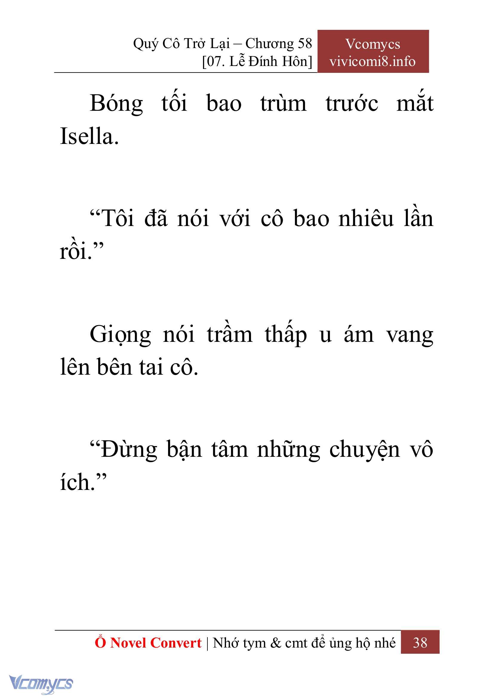 [Novel] Quý Cô Trở Lại Chap 58 - Trang 2