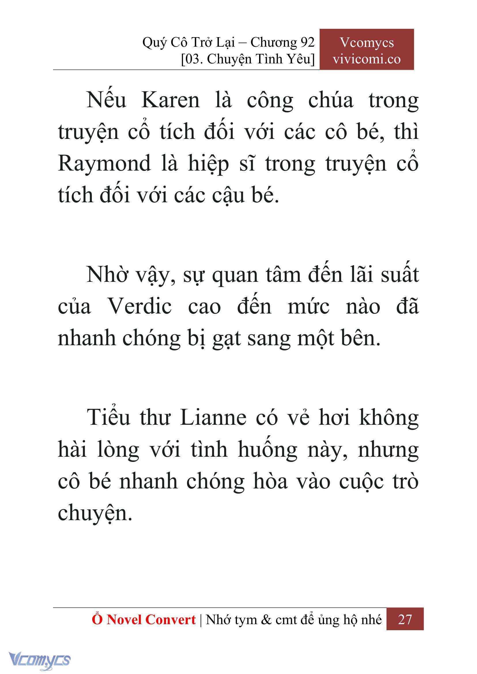 [Novel] Quý Cô Trở Lại Chap 92 - Trang 2