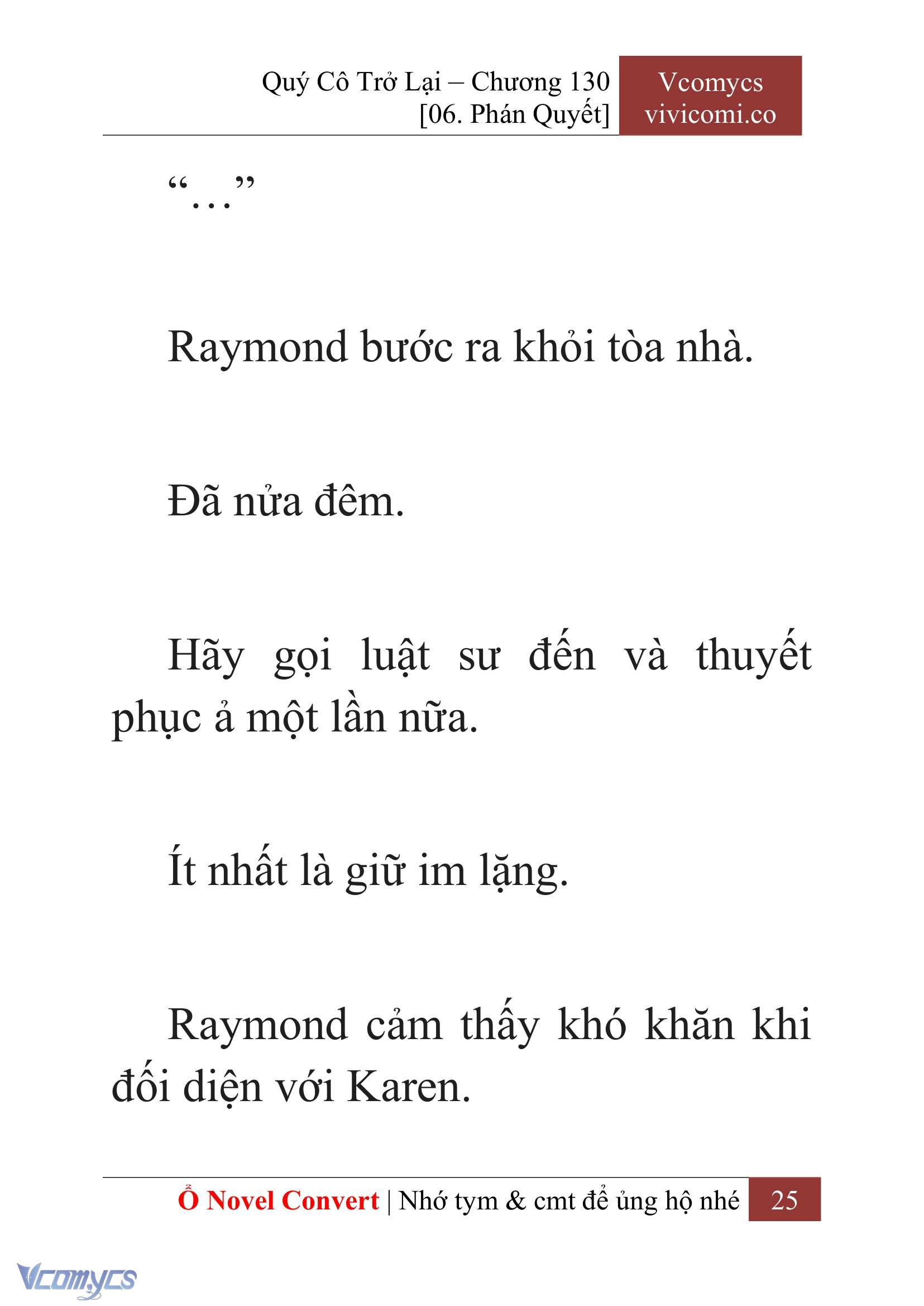 [Novel] Quý Cô Trở Lại Chap 130 - Next 