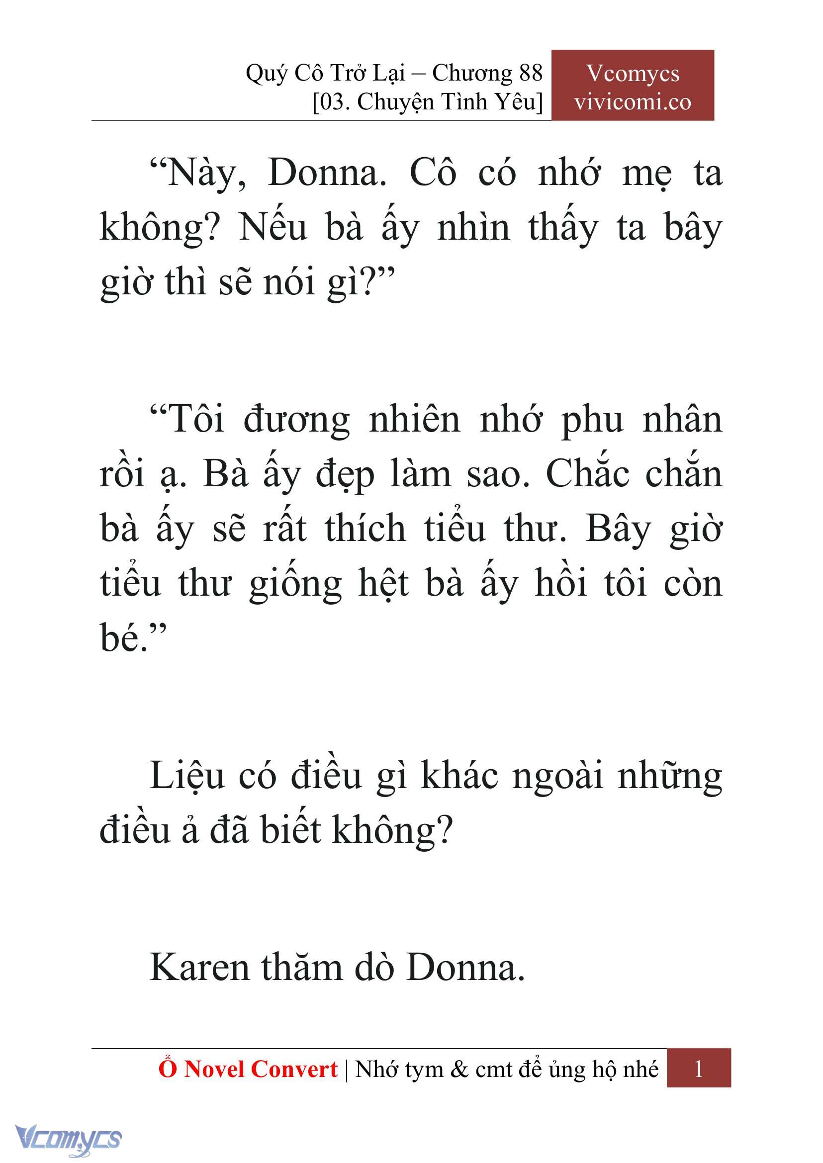 [Novel] Quý Cô Trở Lại Chap 88 - Trang 2