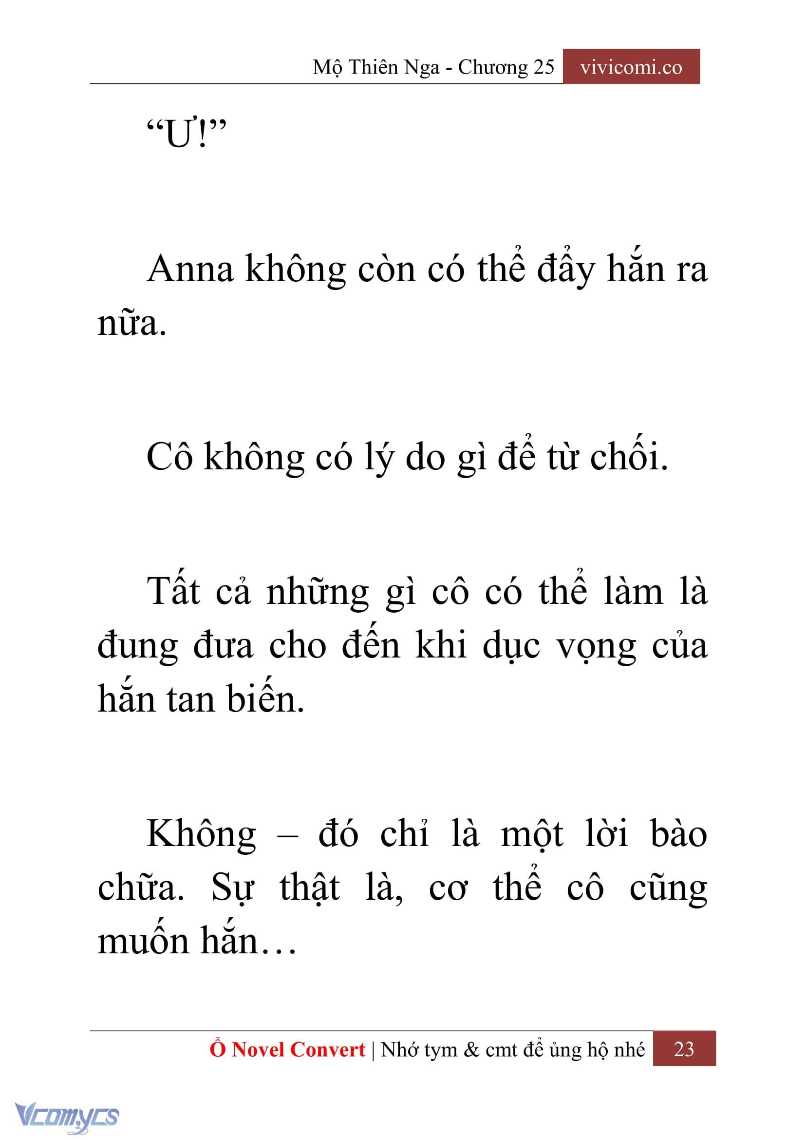 [Novel] Mộ Thiên Nga Chap 25 - Trang 2