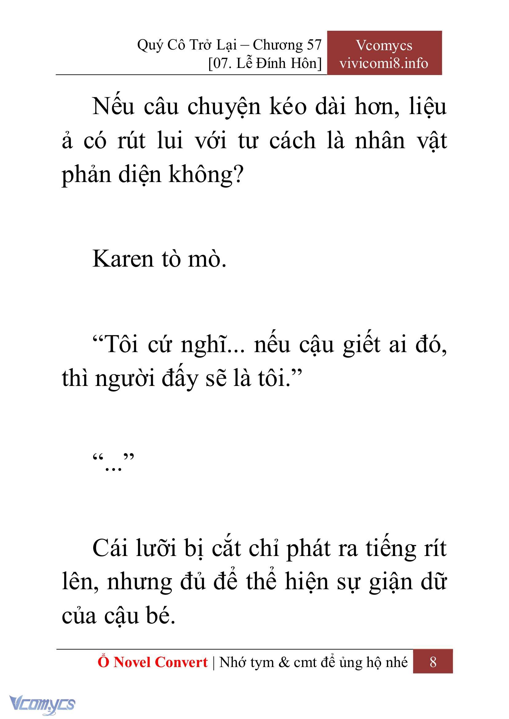 [Novel] Quý Cô Trở Lại Chap 57 - Trang 2