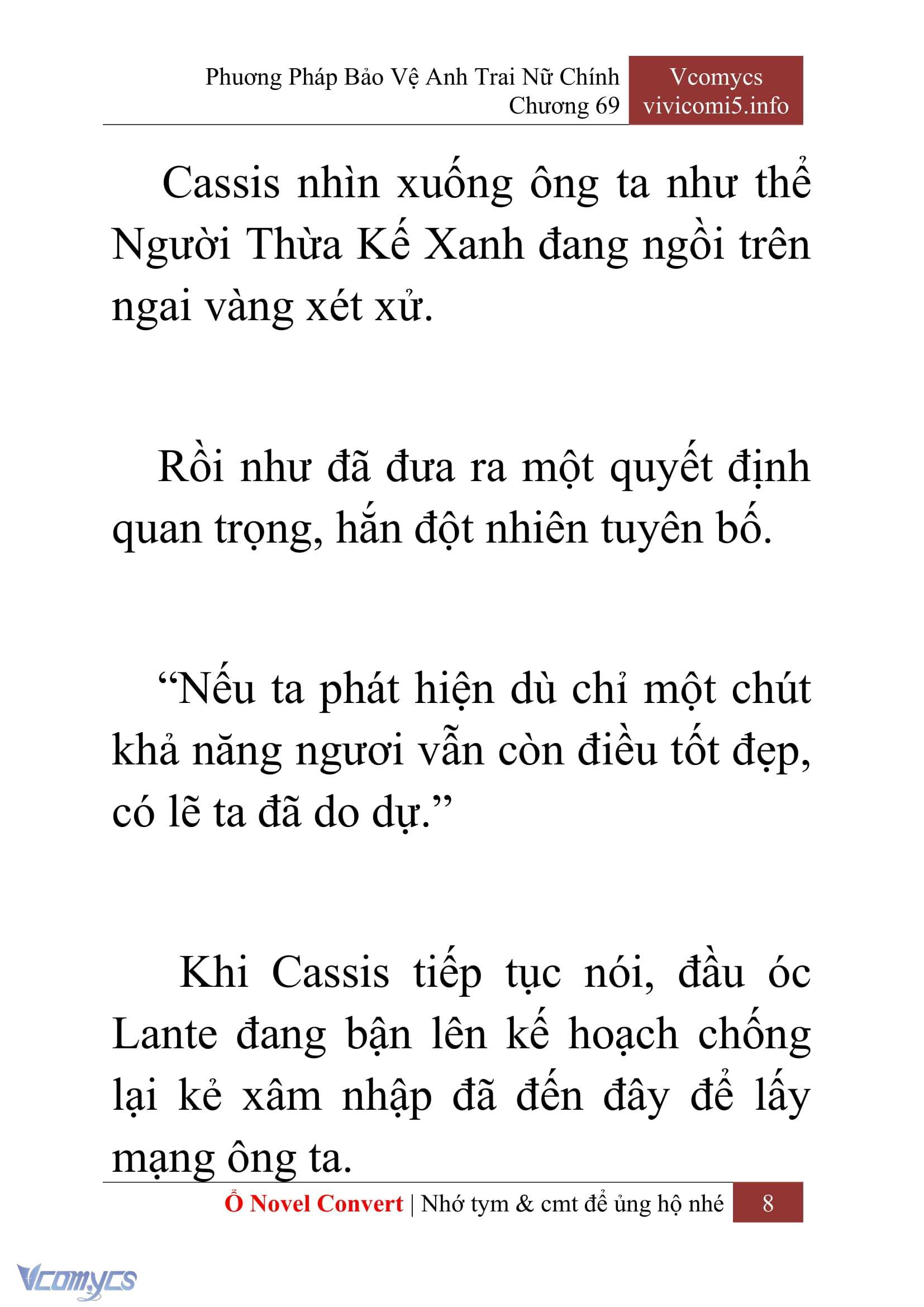[Novel] Phương Pháp Bảo Vệ Anh Trai Nữ Chính Chap 69 - Trang 2