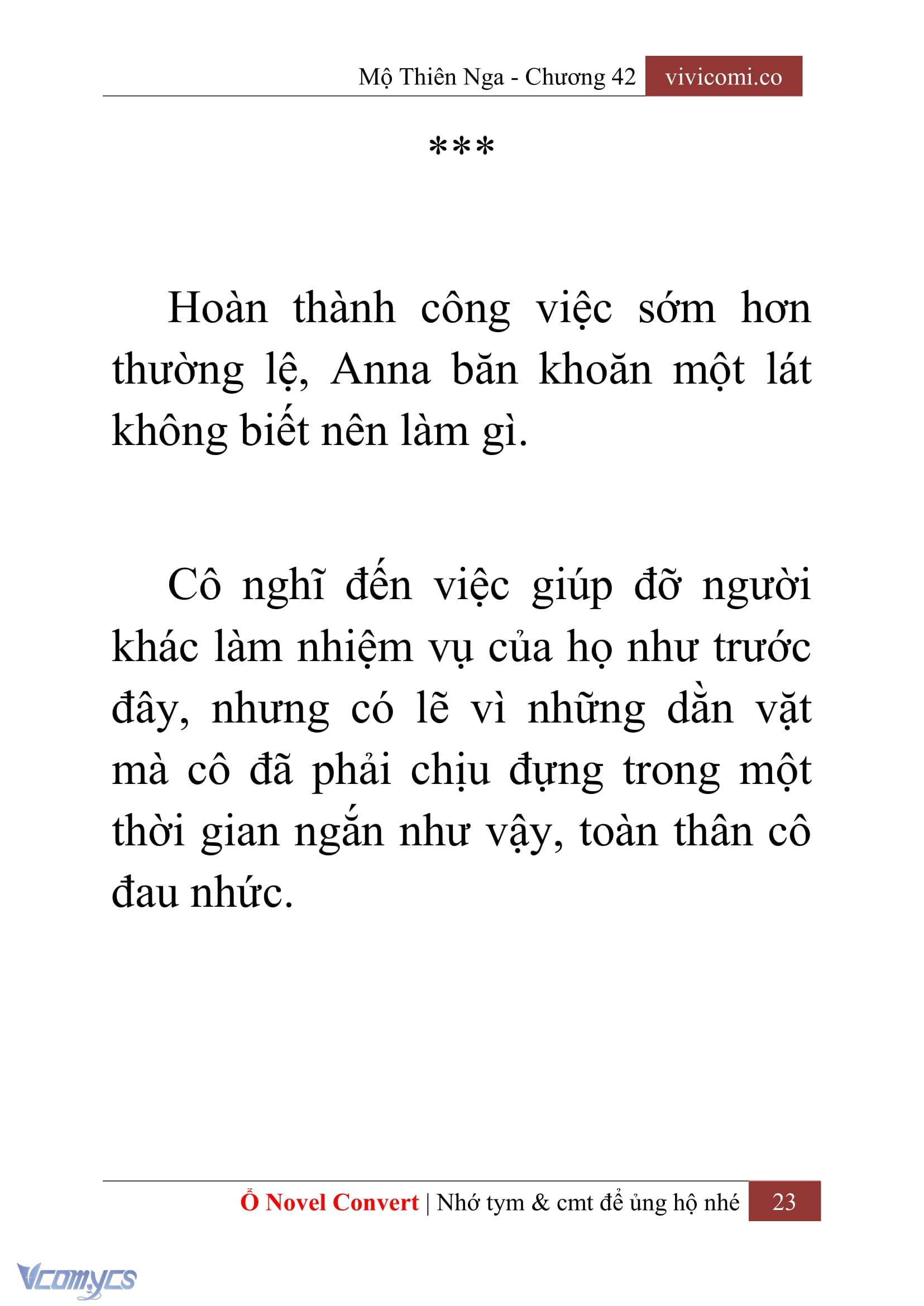 [Novel] Mộ Thiên Nga Chap 42 - Trang 2
