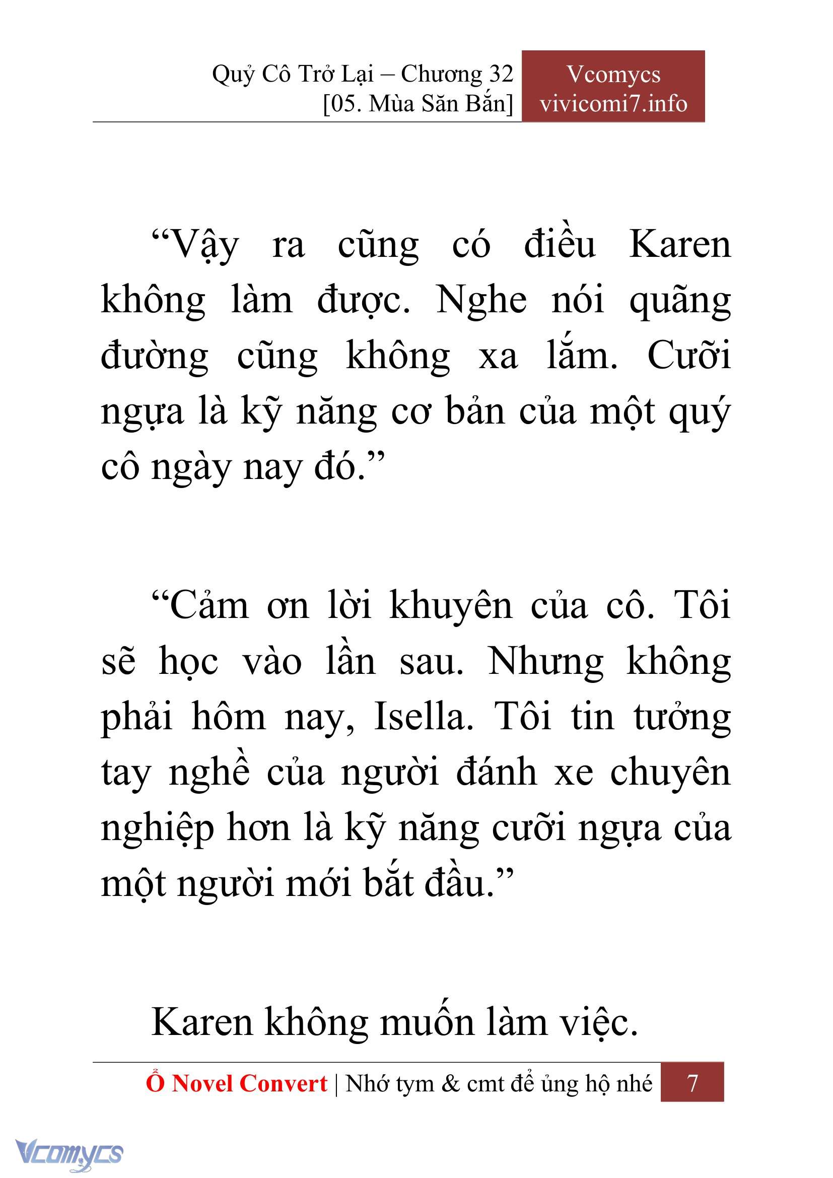 [Novel] Quý Cô Trở Lại Chap 32 - Next Chap 33