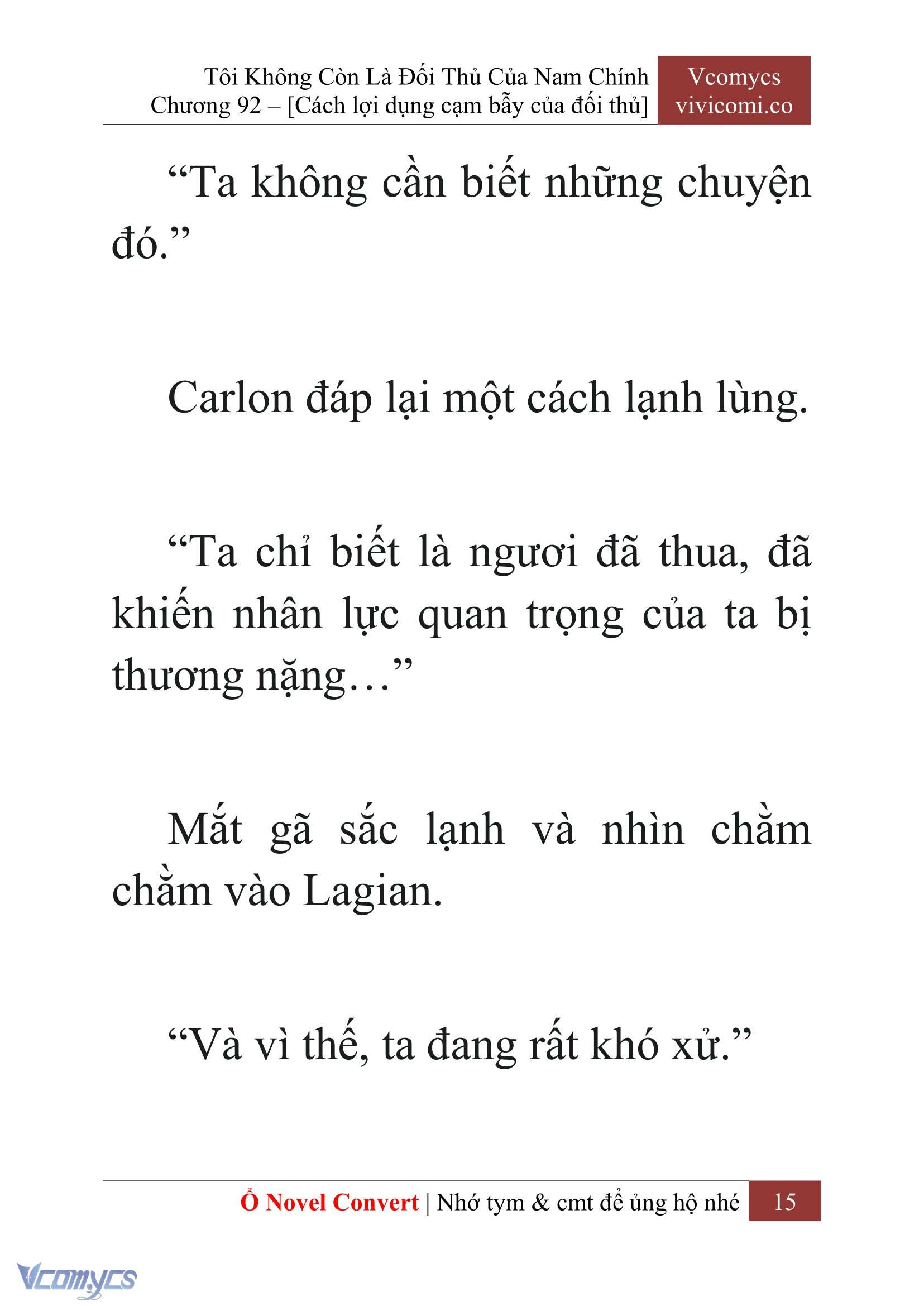 [Novel] Tôi Không Còn Là Đối Thủ Của Nam Chính Chap 92 - Trang 2