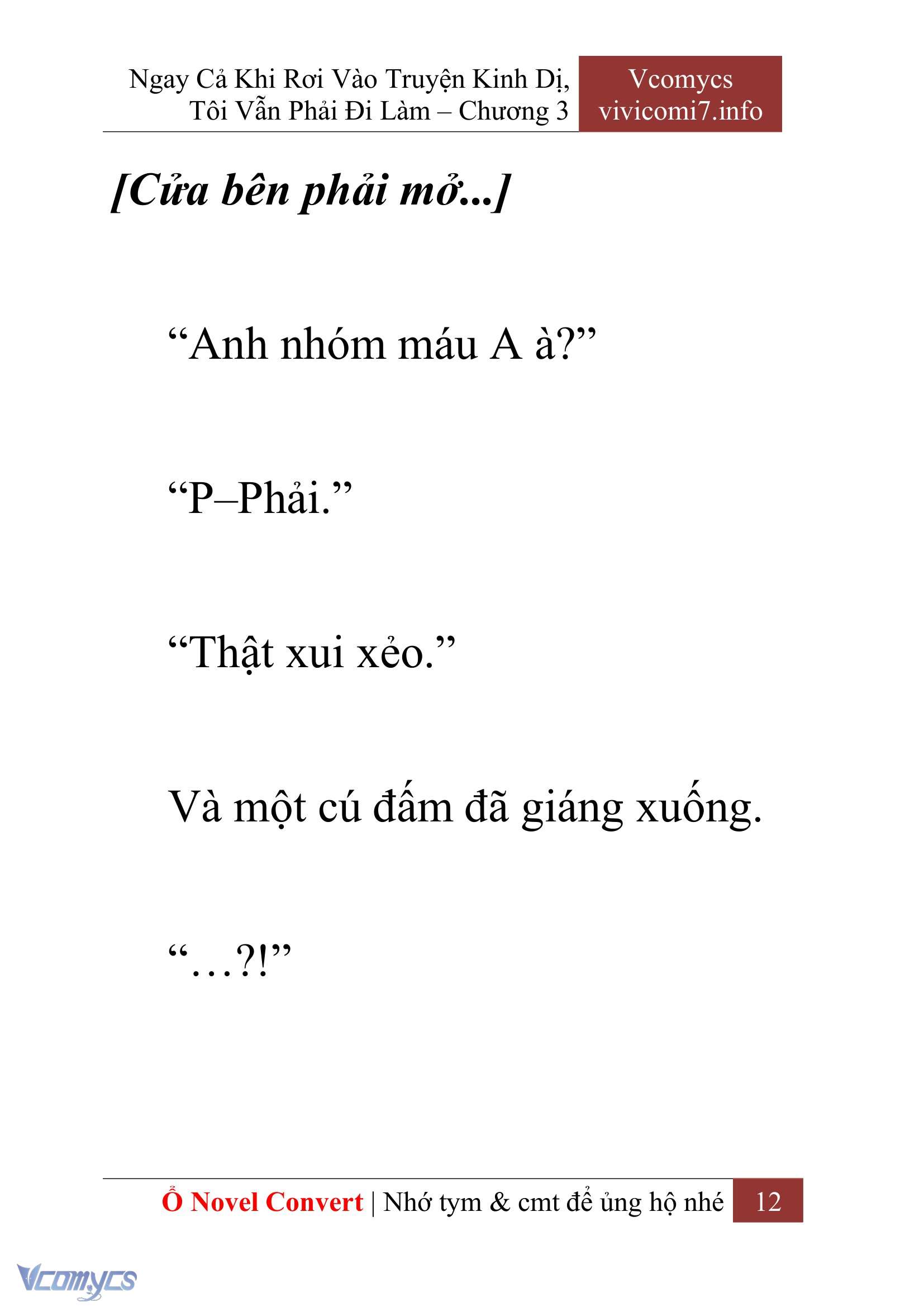 [Novel] Ngay Cả Khi Rơi Vào Truyện Kinh Dị, Tôi Vẫn Phải Đi Làm Chap 3 - Trang 2
