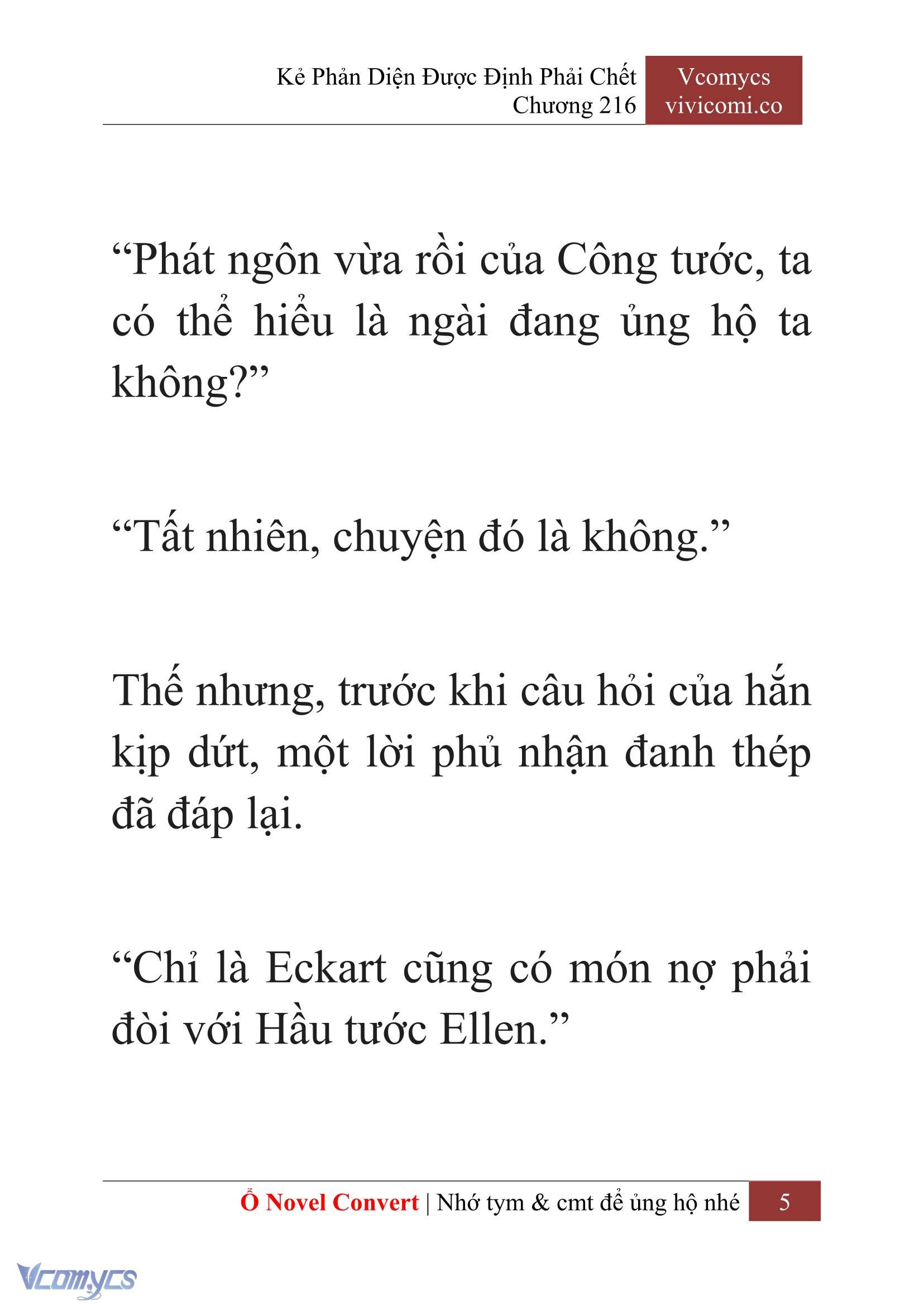 [Novel] Kẻ Phản Diện Được Định Phải Chết Chap 216 - Trang 2