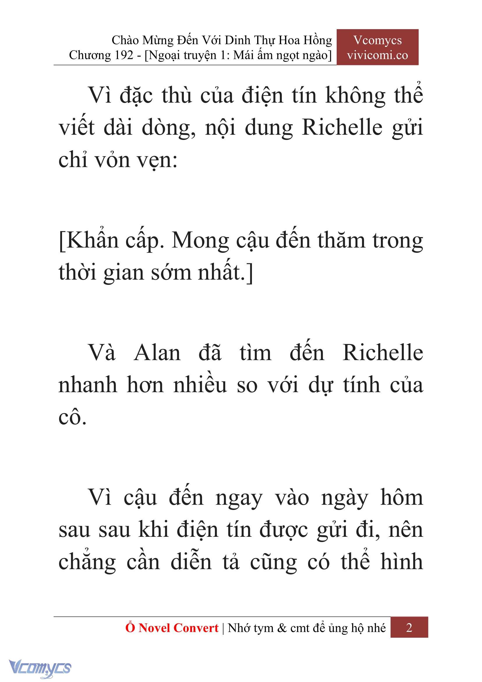 [Novel] Chào Mừng Đến Với Dinh Thự Hoa Hồng Chap 192 - Trang 2