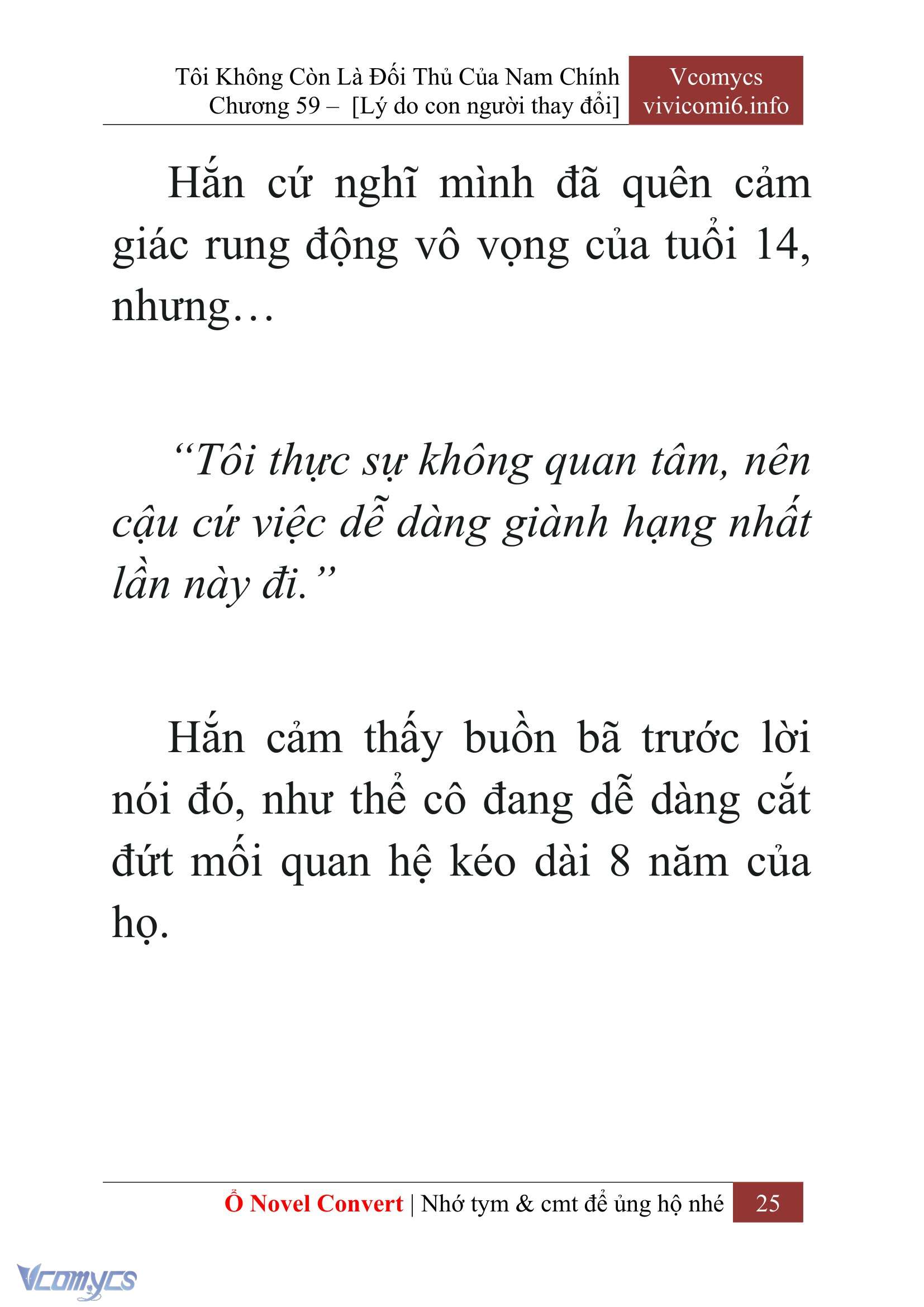 [Novel] Tôi Không Còn Là Đối Thủ Của Nam Chính Chap 59 - Trang 2
