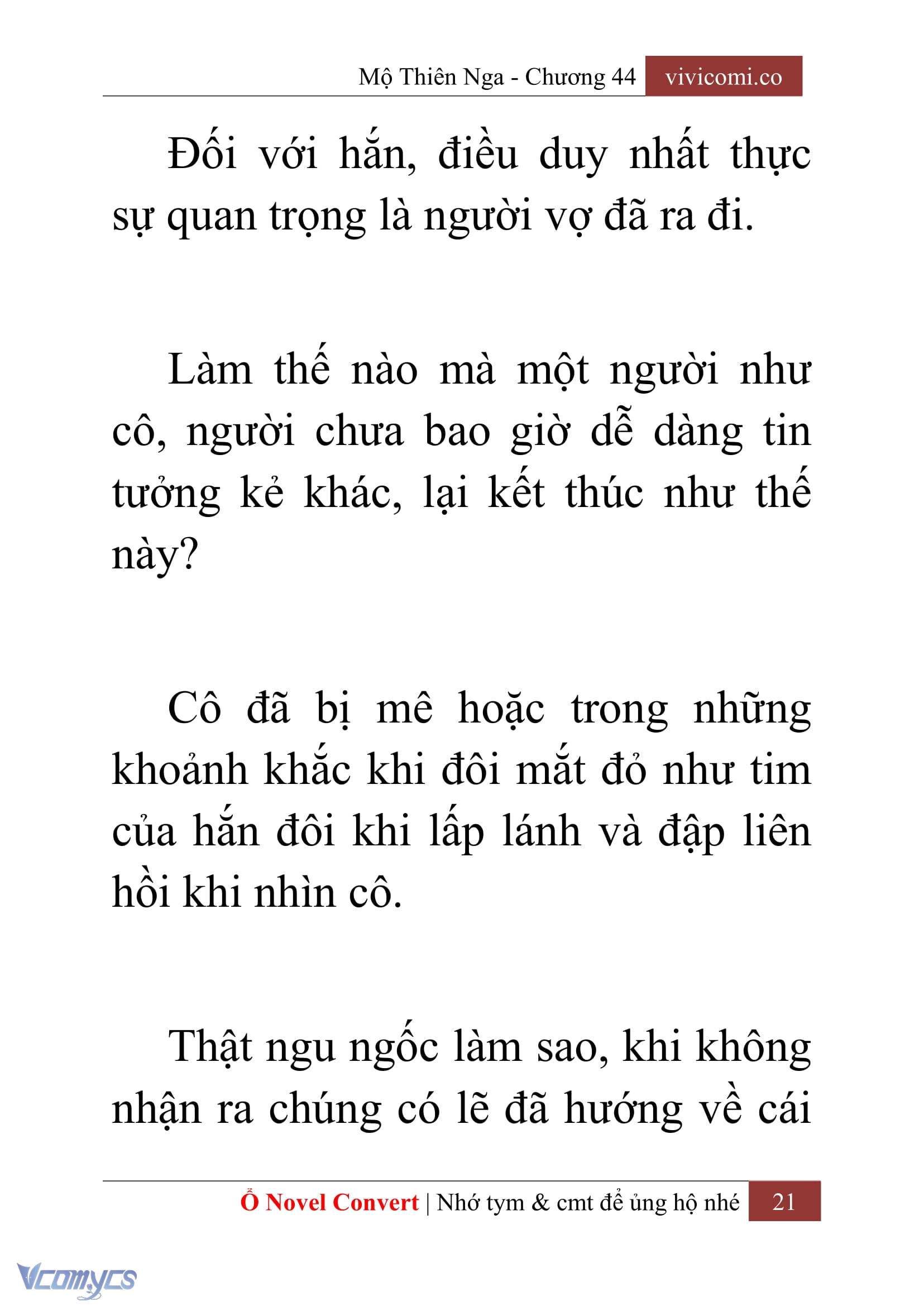 [Novel] Mộ Thiên Nga Chap 44 - Trang 2