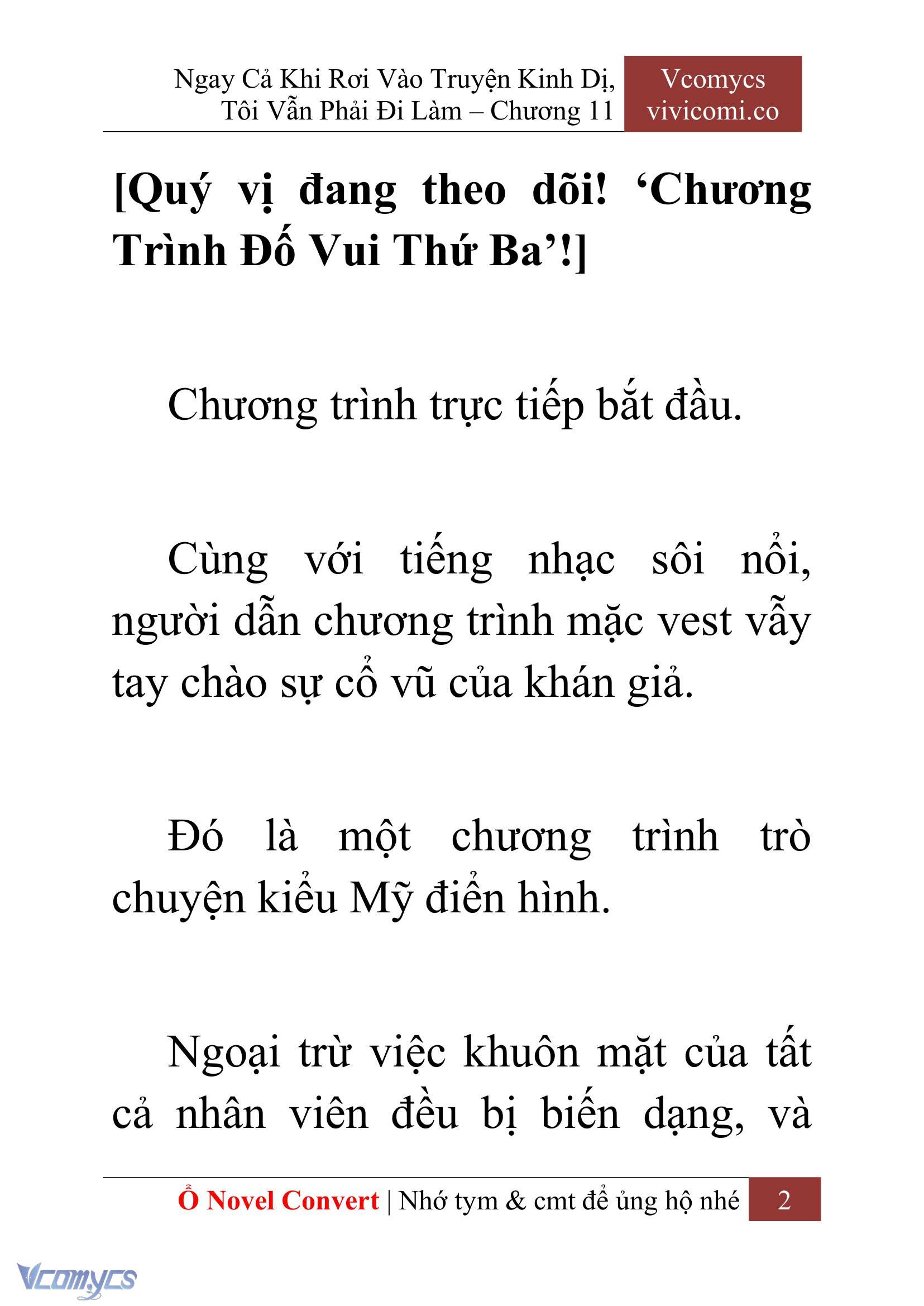 [Novel] Ngay Cả Khi Rơi Vào Truyện Kinh Dị, Tôi Vẫn Phải Đi Làm Chap 11 - Trang 2