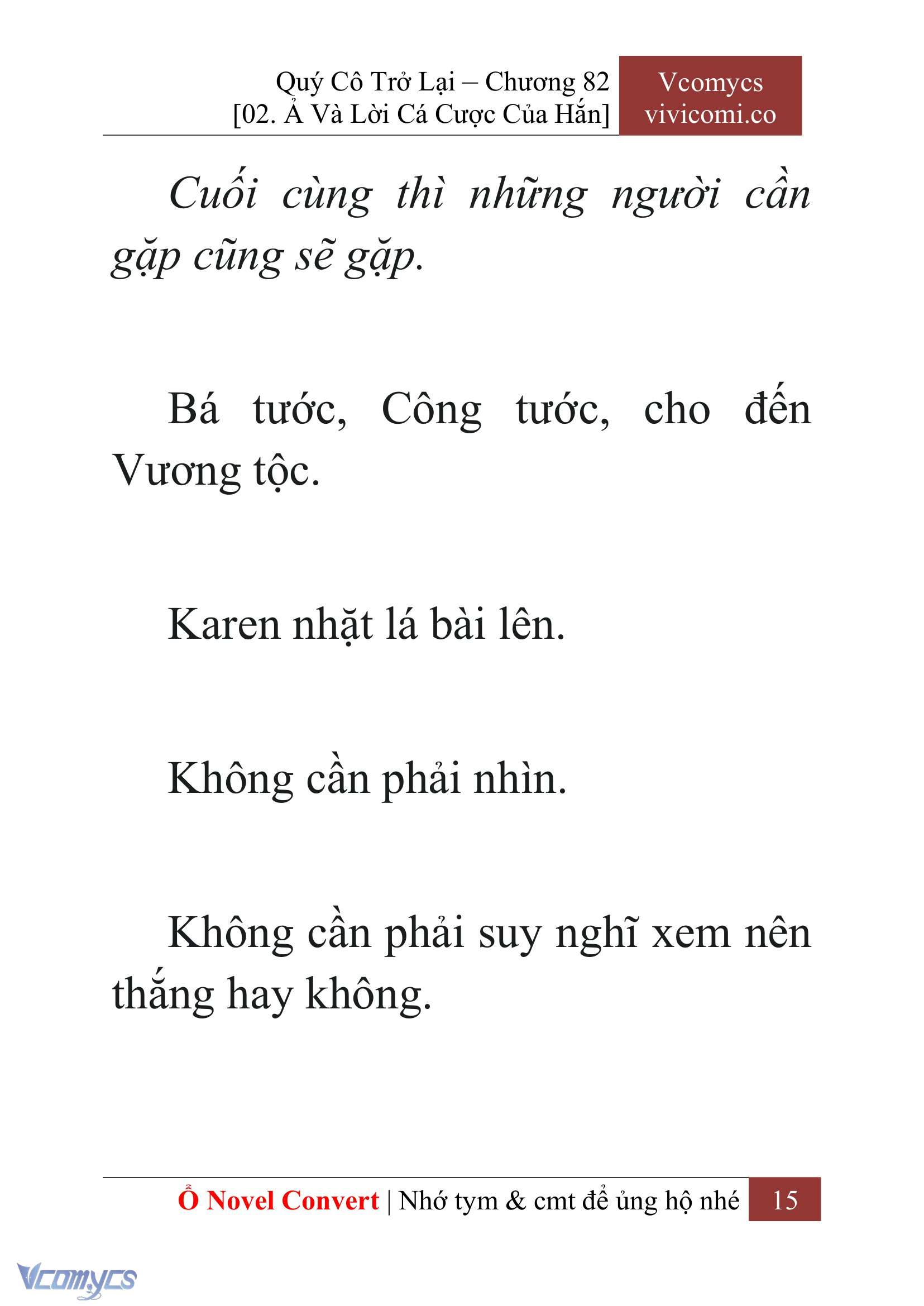 [Novel] Quý Cô Trở Lại Chap 82 - Trang 2