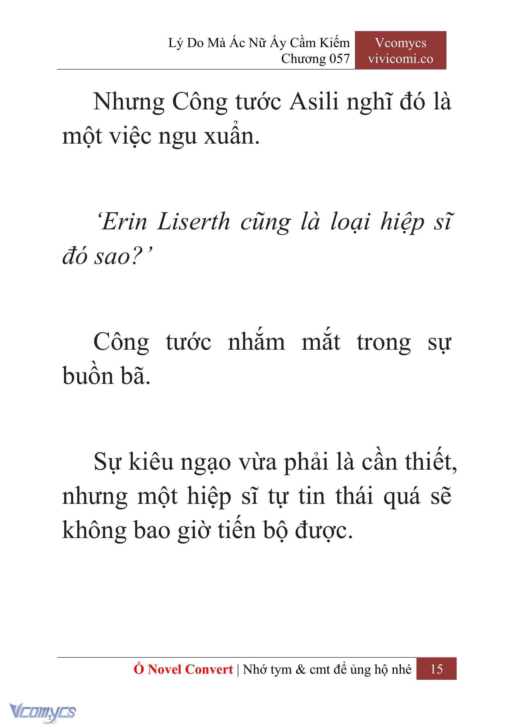 [Novel] Lý Do Mà Ác Nữ Ấy Cầm Kiếm Chap 57 - Trang 2