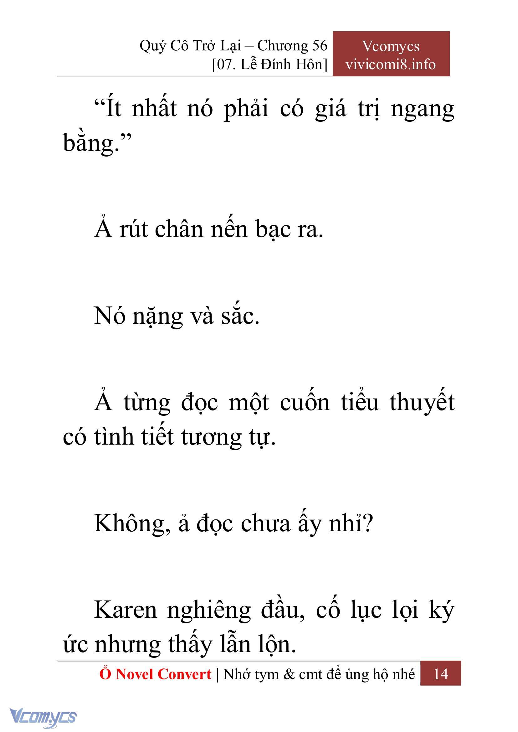 [Novel] Quý Cô Trở Lại Chap 56 - Trang 2