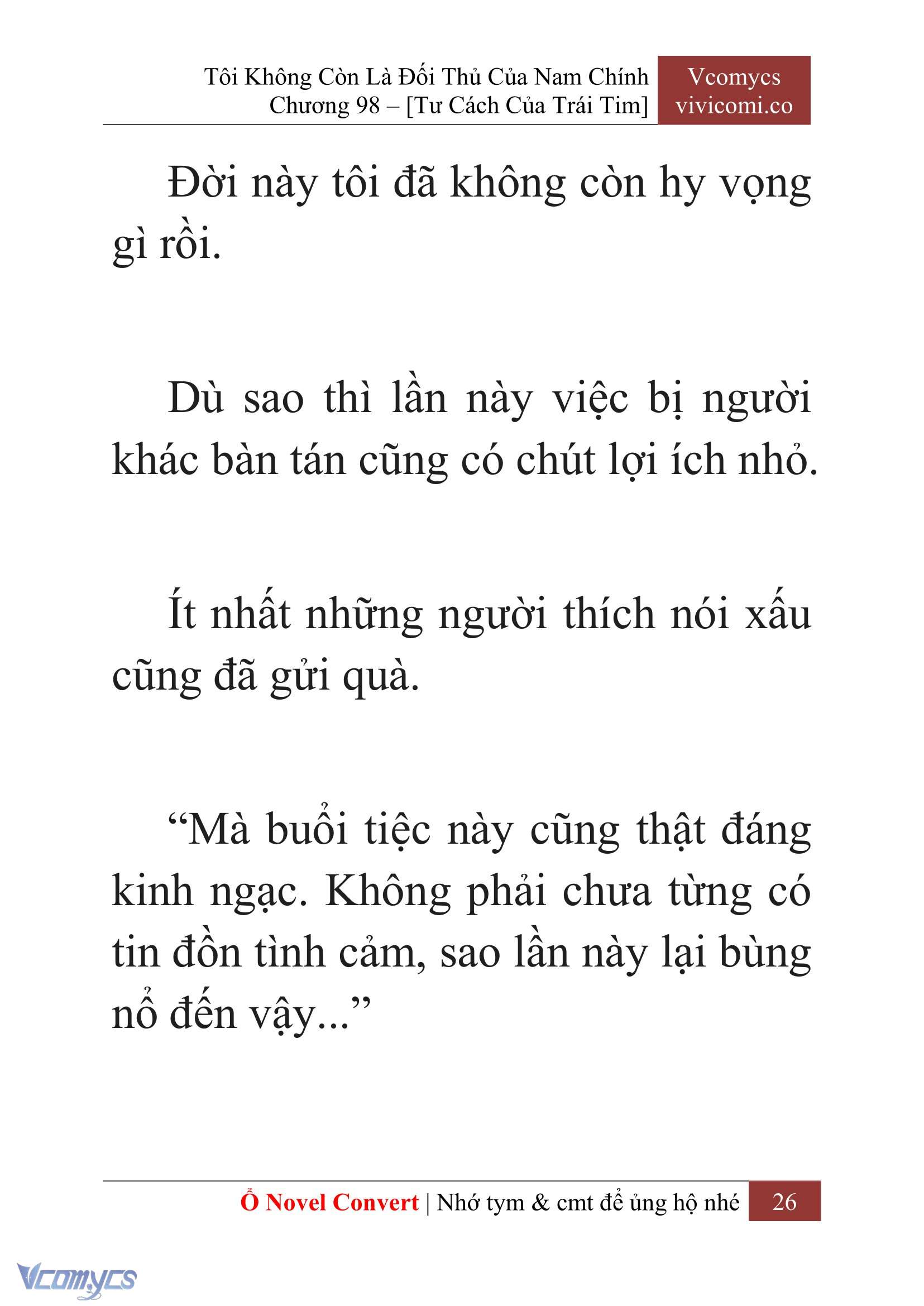 [Novel] Tôi Không Còn Là Đối Thủ Của Nam Chính Chap 98 - Trang 2