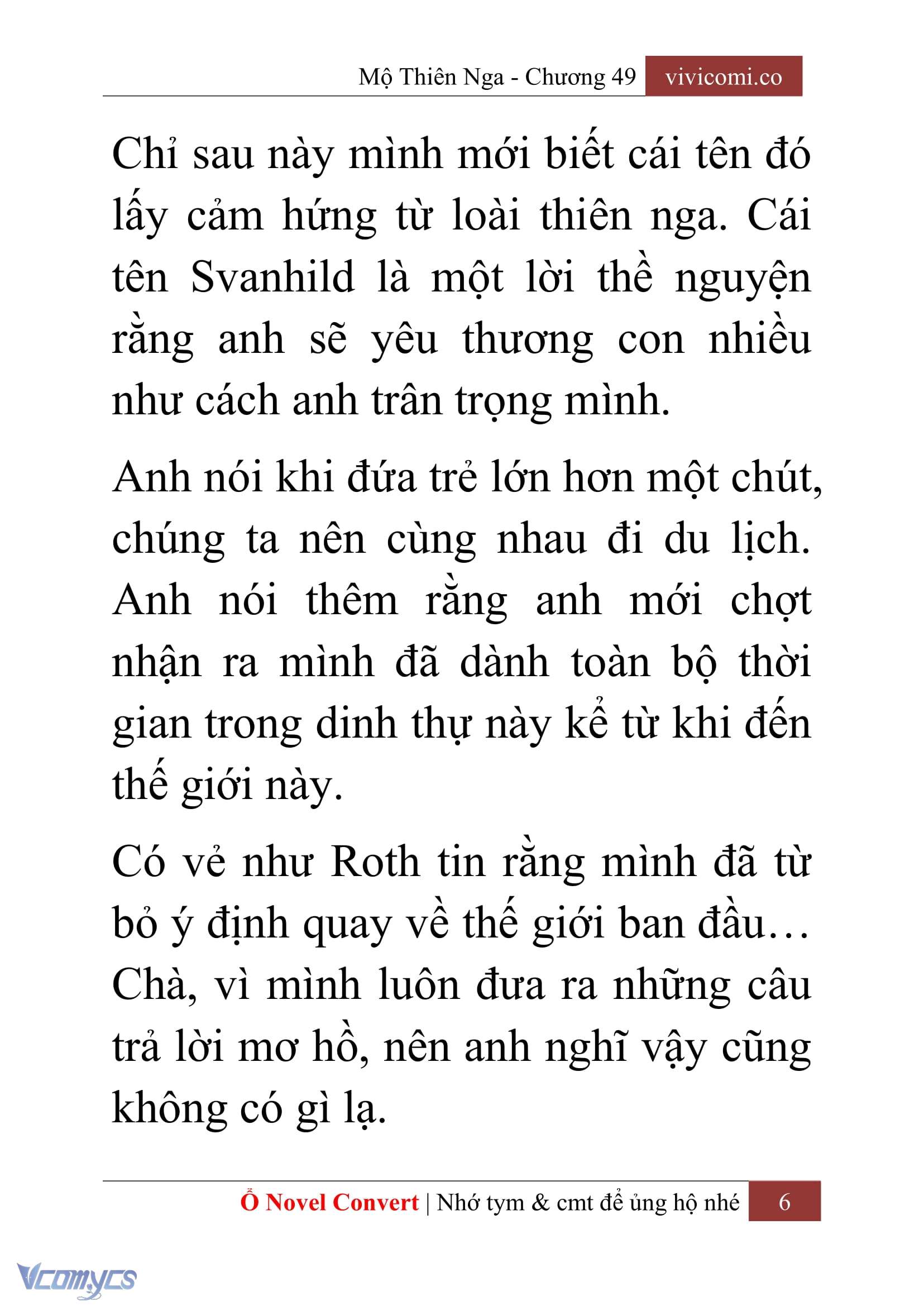 [Novel] Mộ Thiên Nga Chap 49 - Trang 2