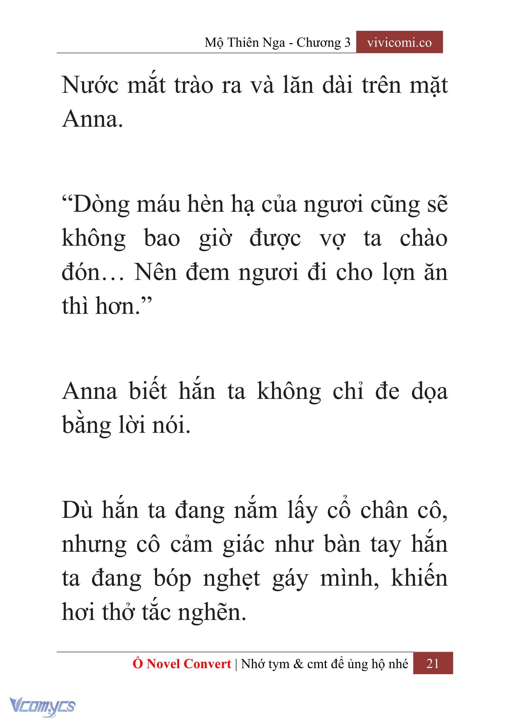 [Novel] Mộ Thiên Nga Chap 3 - Trang 2