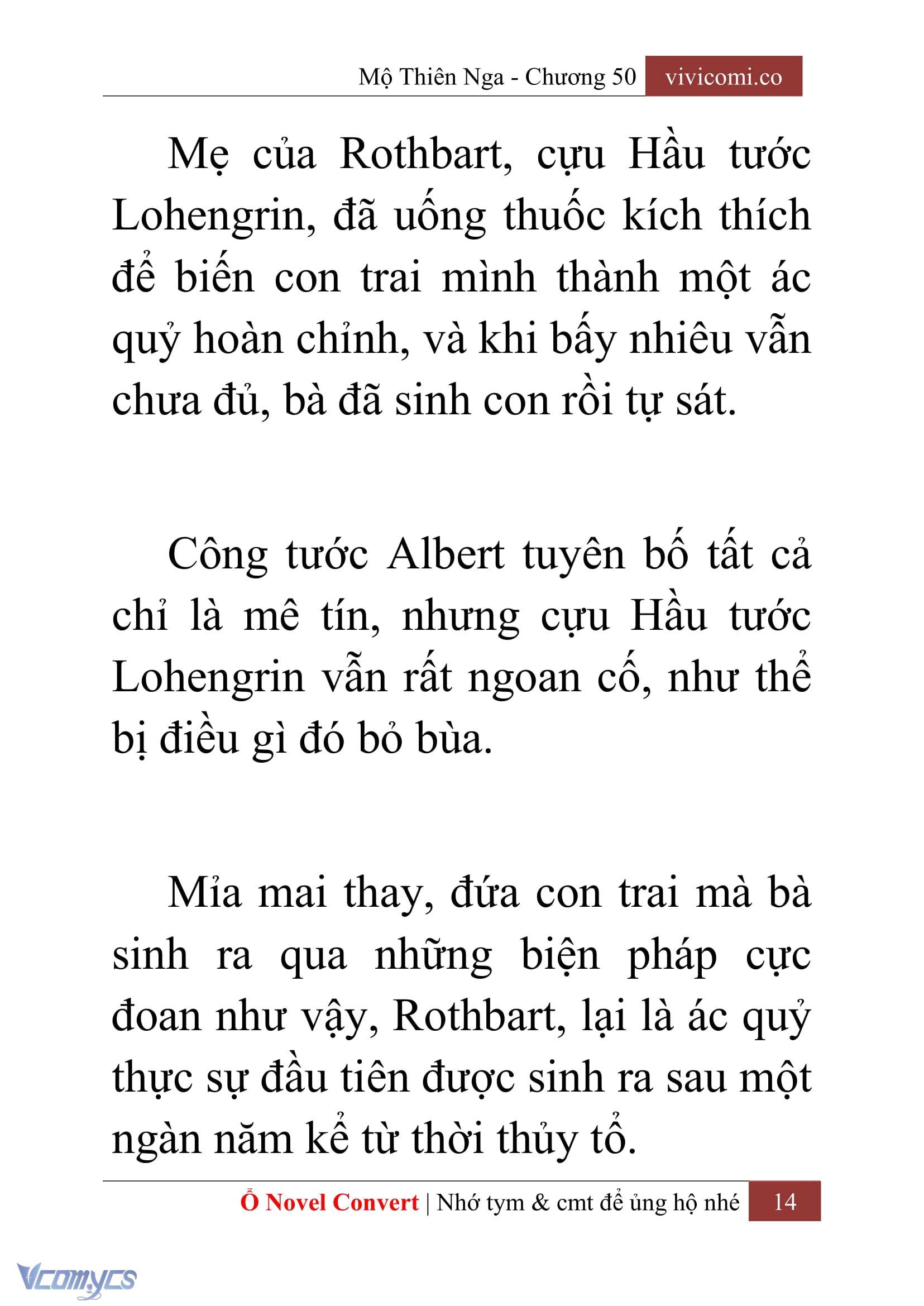 [Novel] Mộ Thiên Nga Chap 50 - Trang 2