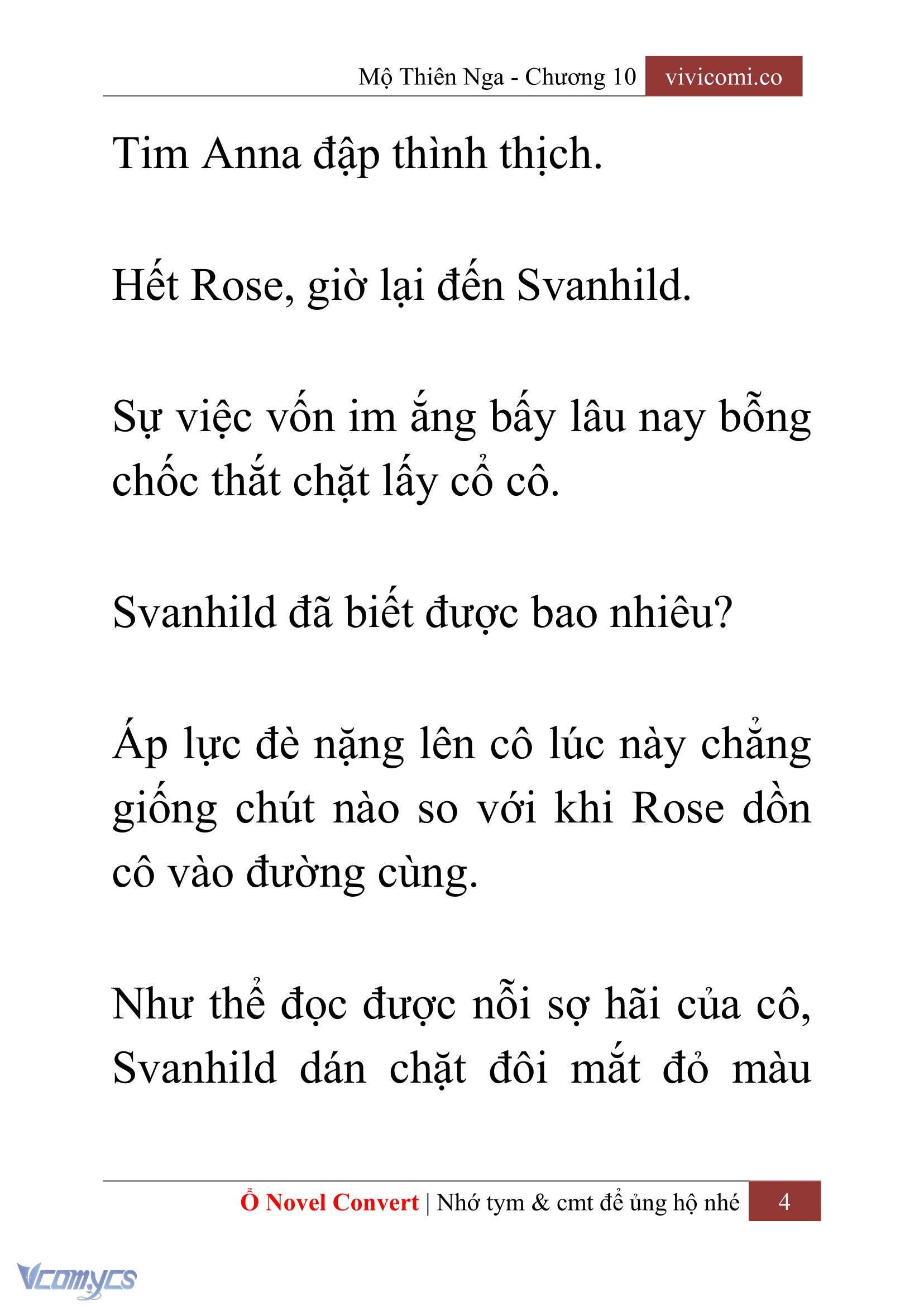 [Novel] Mộ Thiên Nga Chap 10 - Trang 2