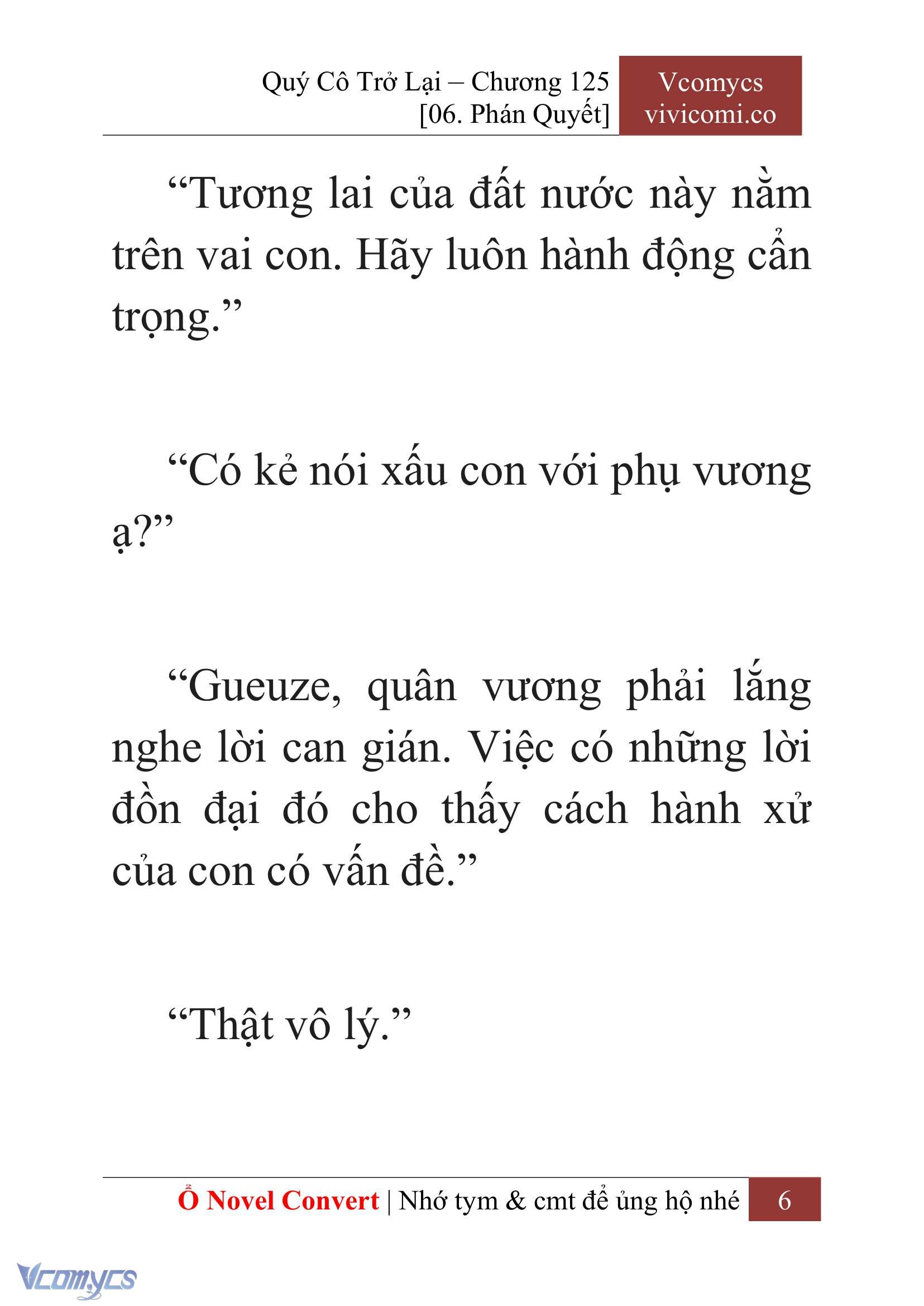 [Novel] Quý Cô Trở Lại Chap 125 - Next Chap 126