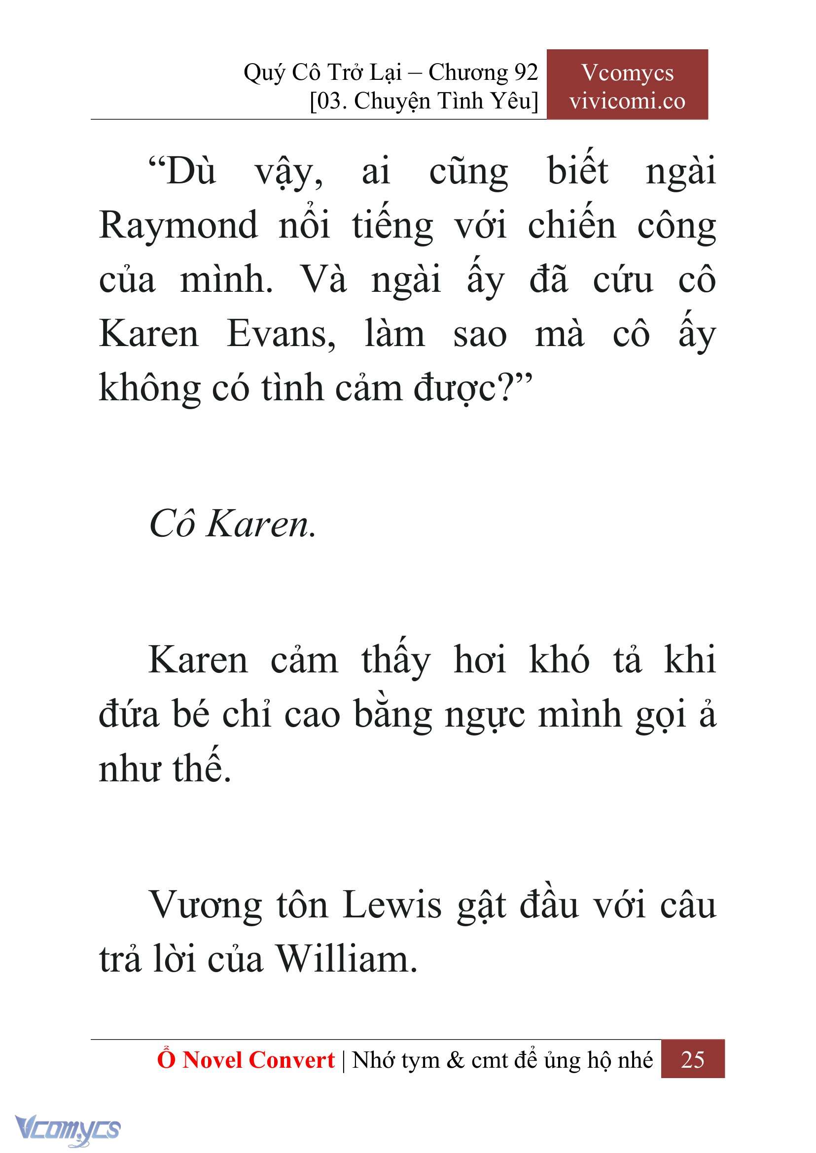 [Novel] Quý Cô Trở Lại Chap 92 - Trang 2