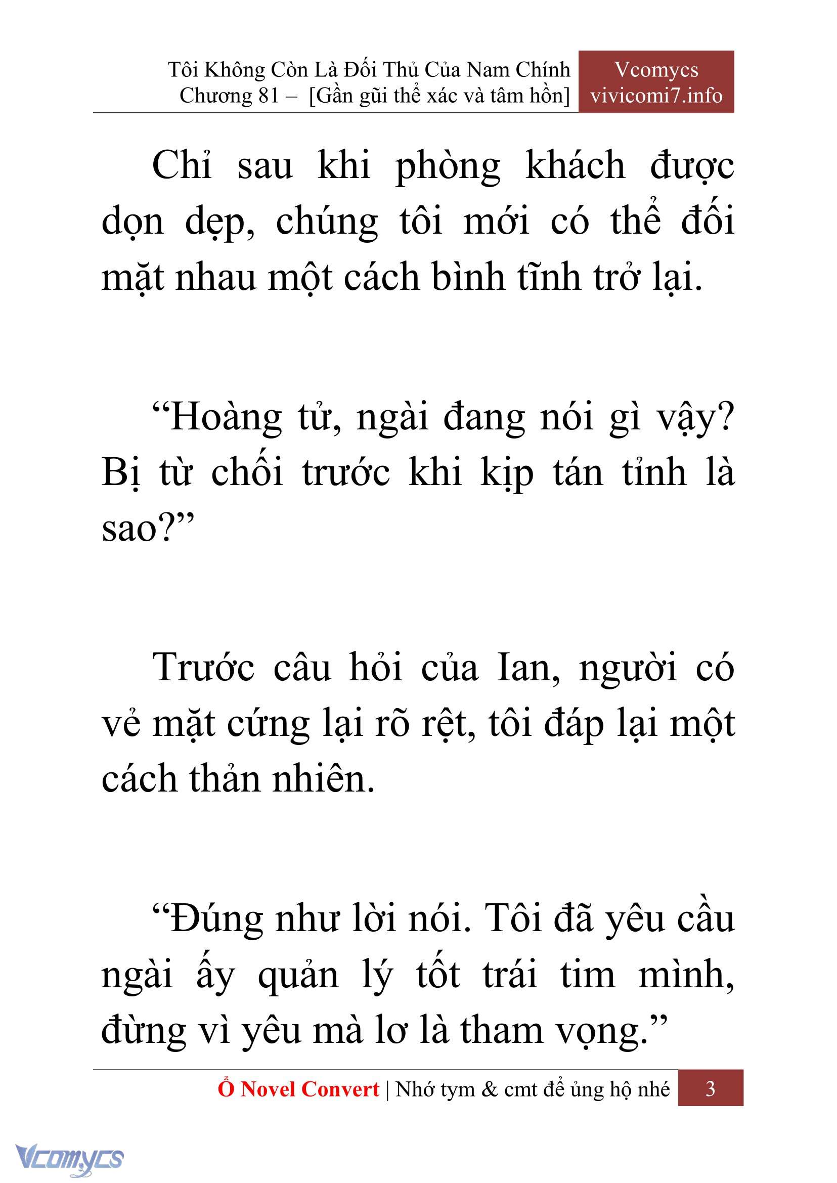[Novel] Tôi Không Còn Là Đối Thủ Của Nam Chính Chap 81 - Trang 2
