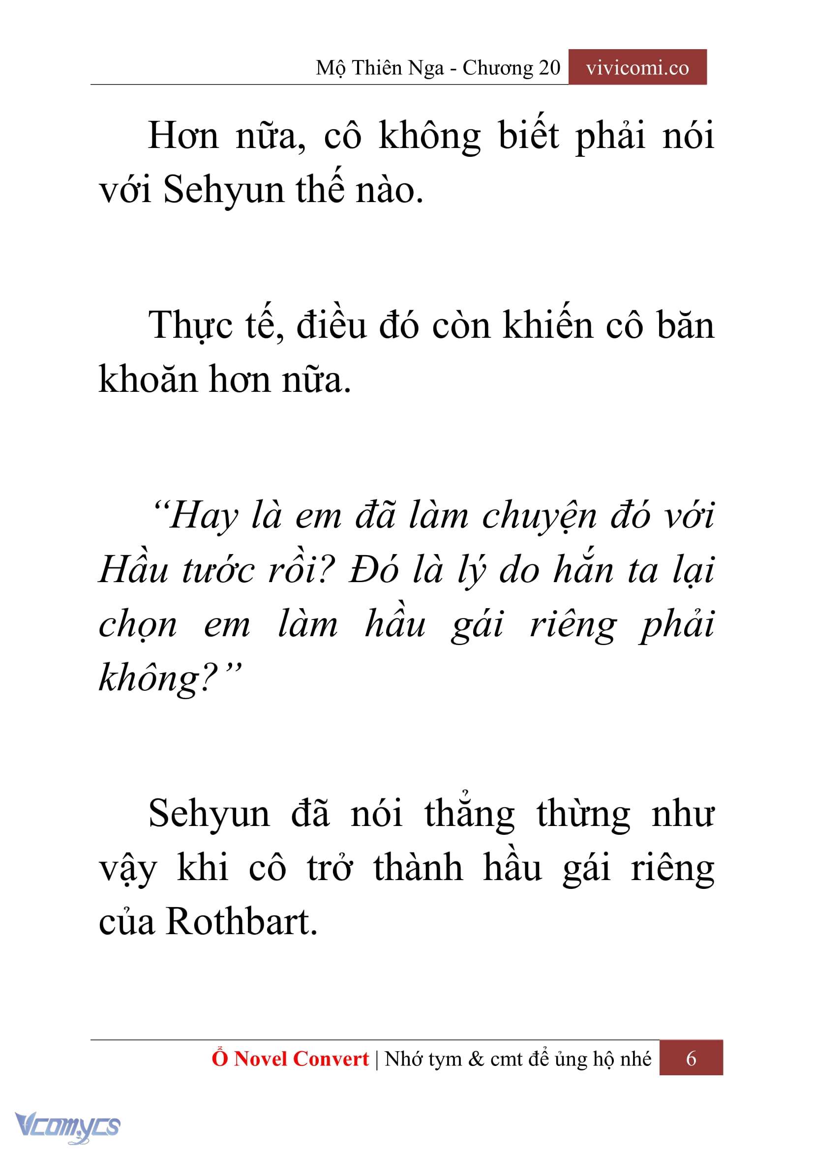 [Novel] Mộ Thiên Nga Chap 20 - Next 