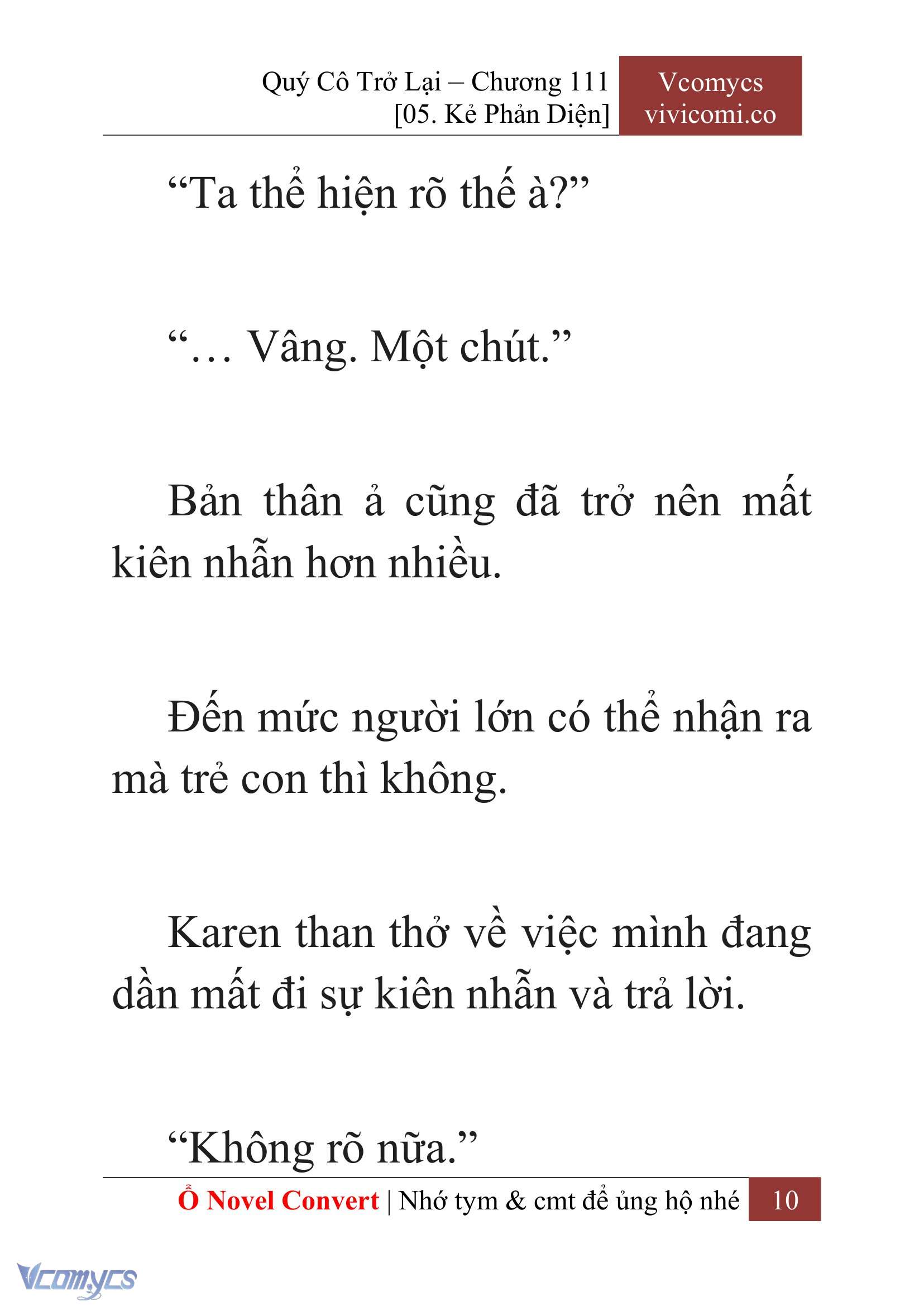 [Novel] Quý Cô Trở Lại Chap 111 - Trang 2