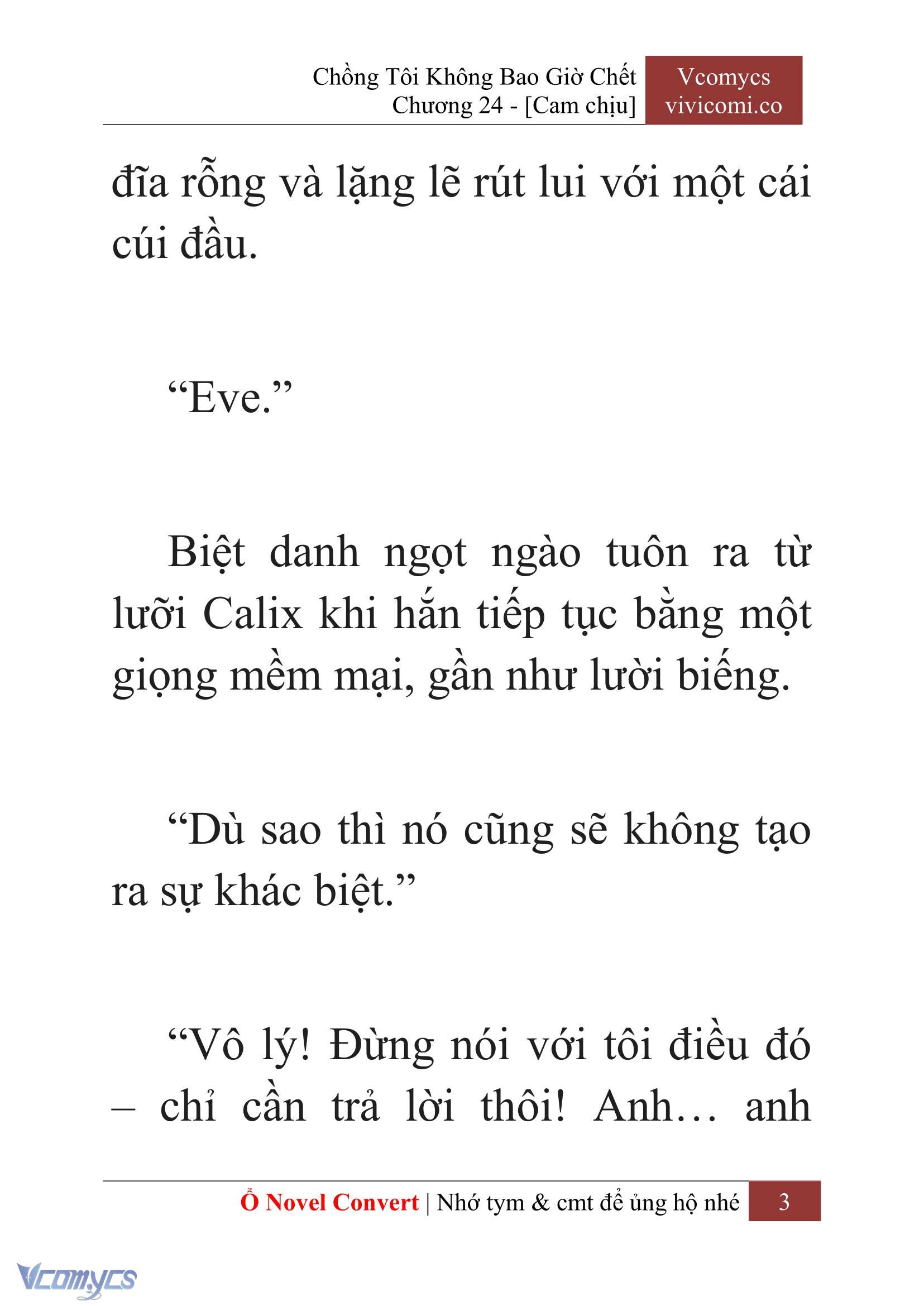 [Novel] Chồng Tôi Không Bao Giờ Chết Chap 24 - Trang 2