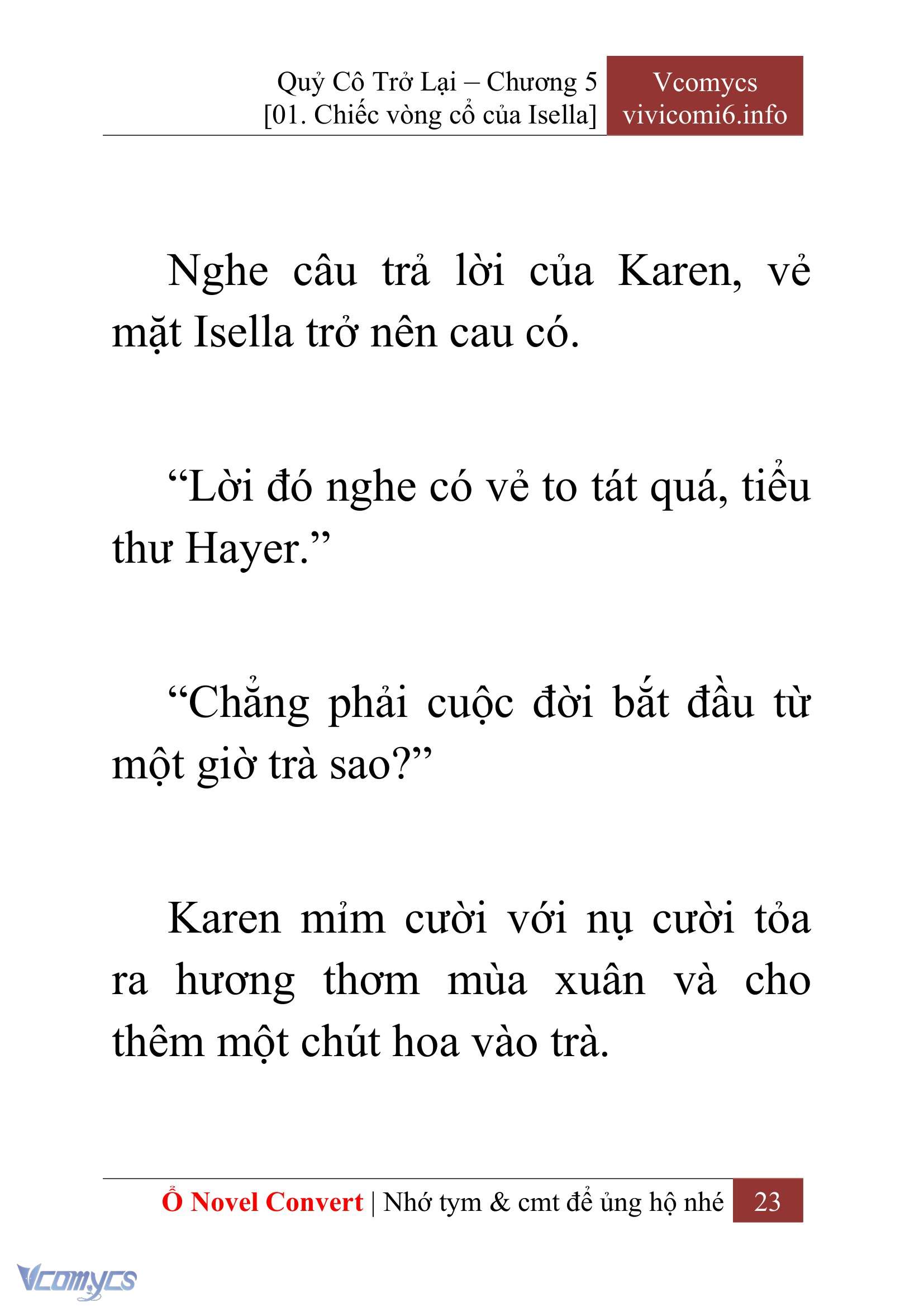 [Novel] Quý Cô Trở Lại Chap 5 - Trang 2